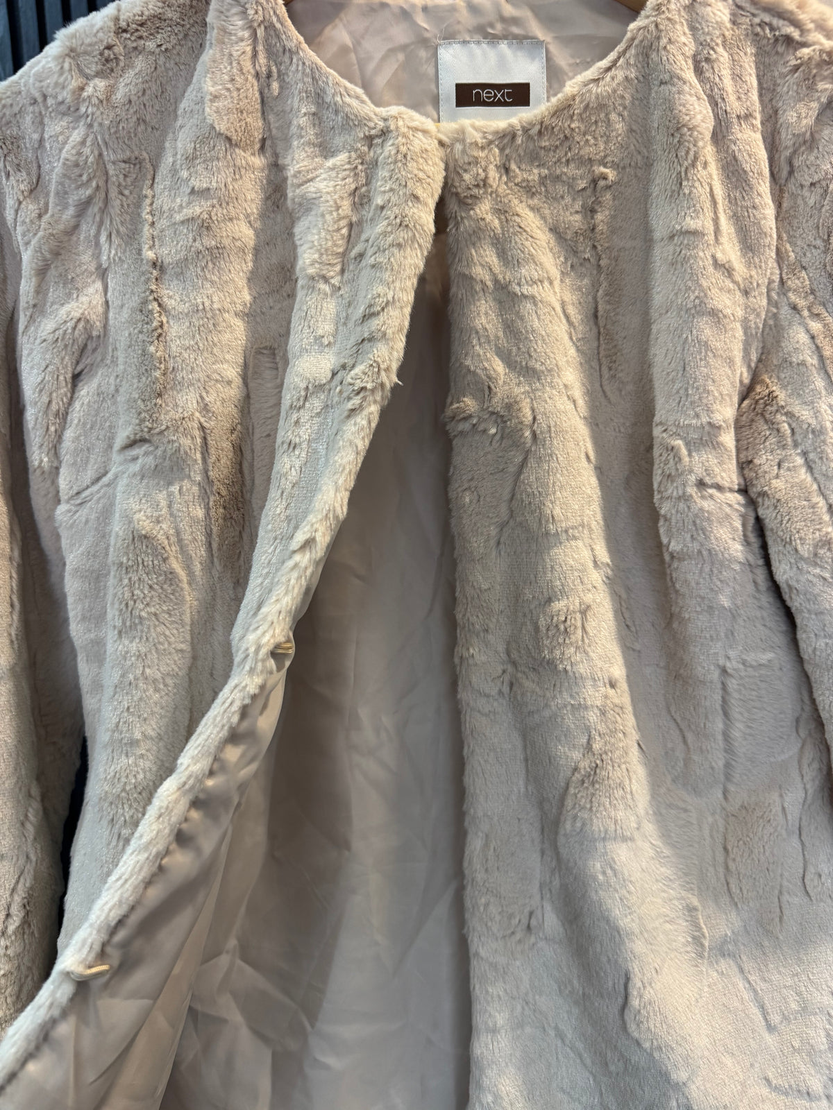 Next Cream Faux Fur Jacket – Size 8