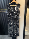 Planet Black & White Zebra Print Panelled Midi Dress – Size 8
