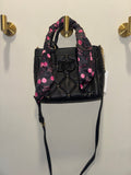 Juicy Couture Black Quilted Crossbody Bag with Cherry Scarf
