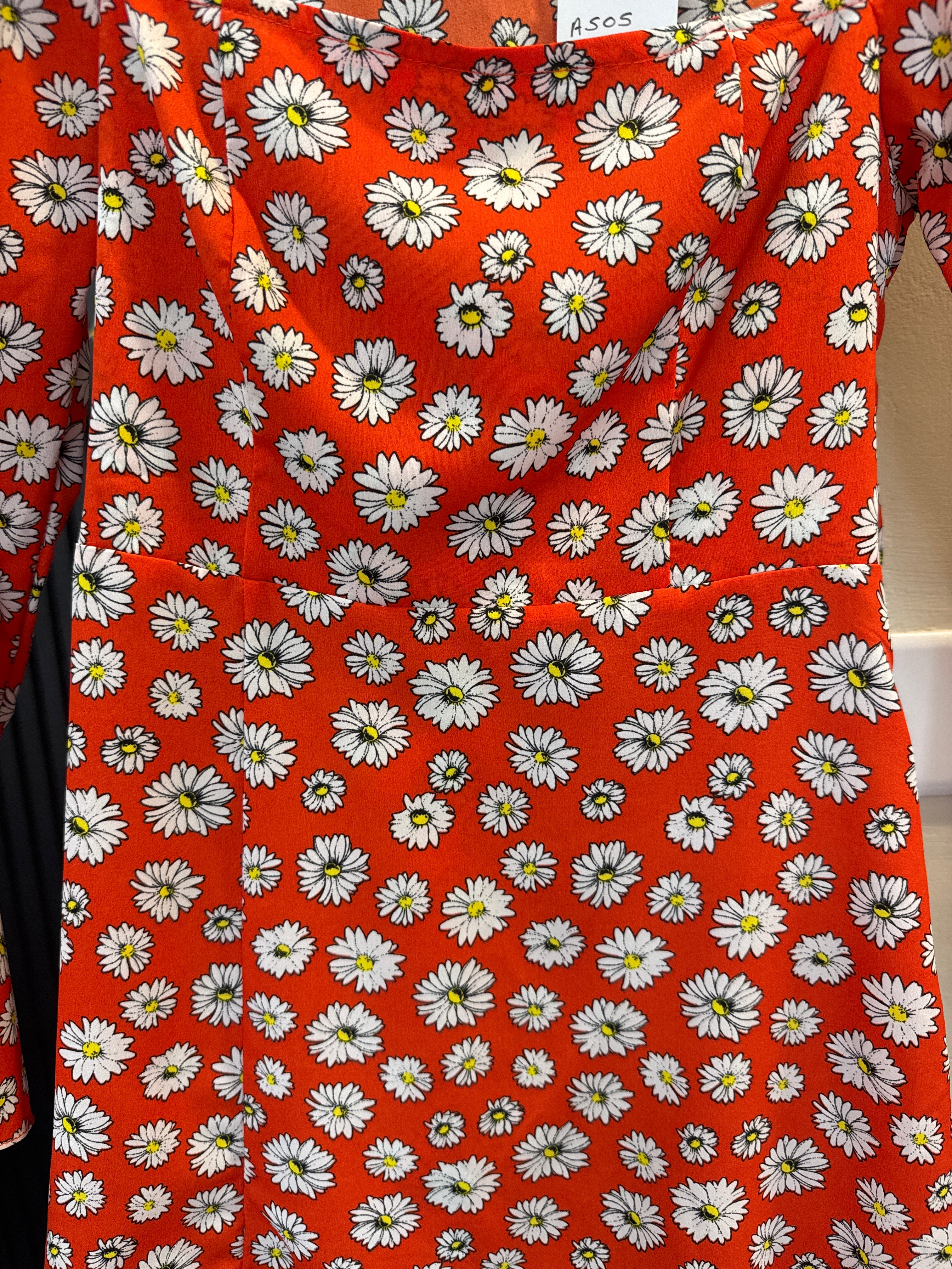 ASOS red daisy dress size 6P