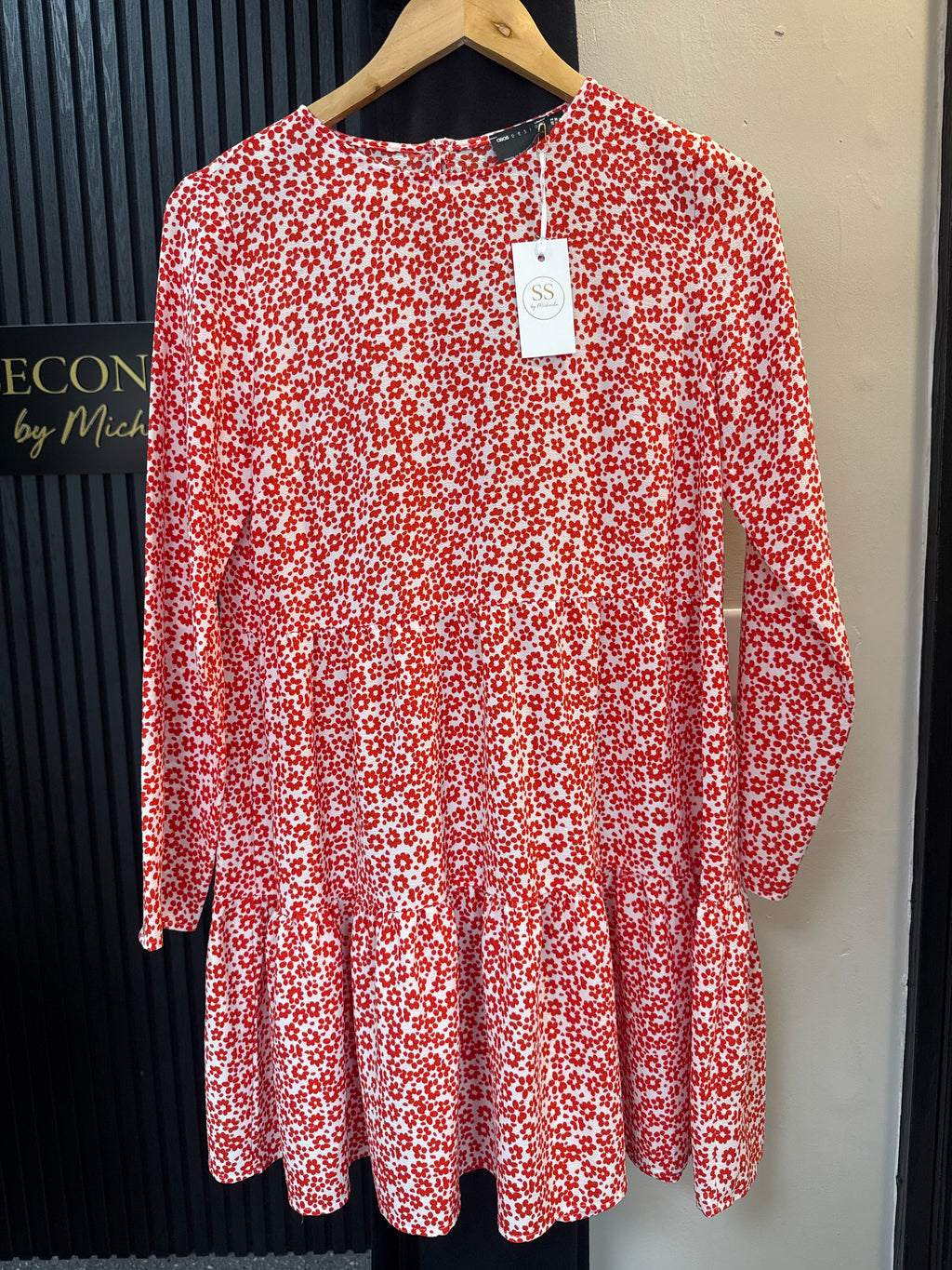 ASOS red floral dress size 10