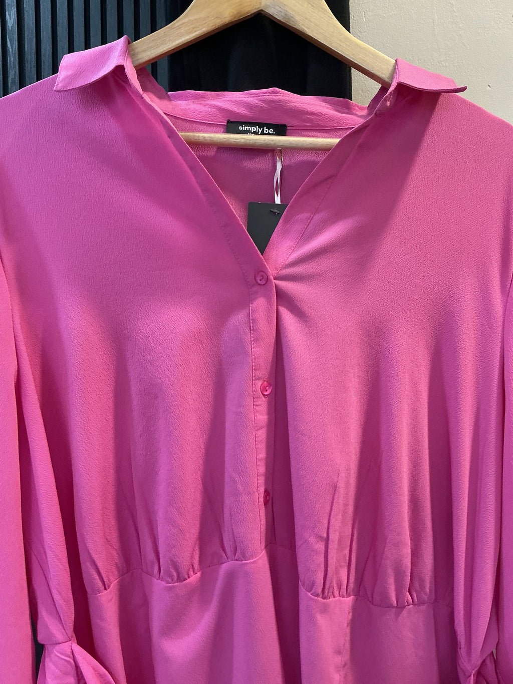 Simply Be Pink Draped Shirt Dress – NWT size 22