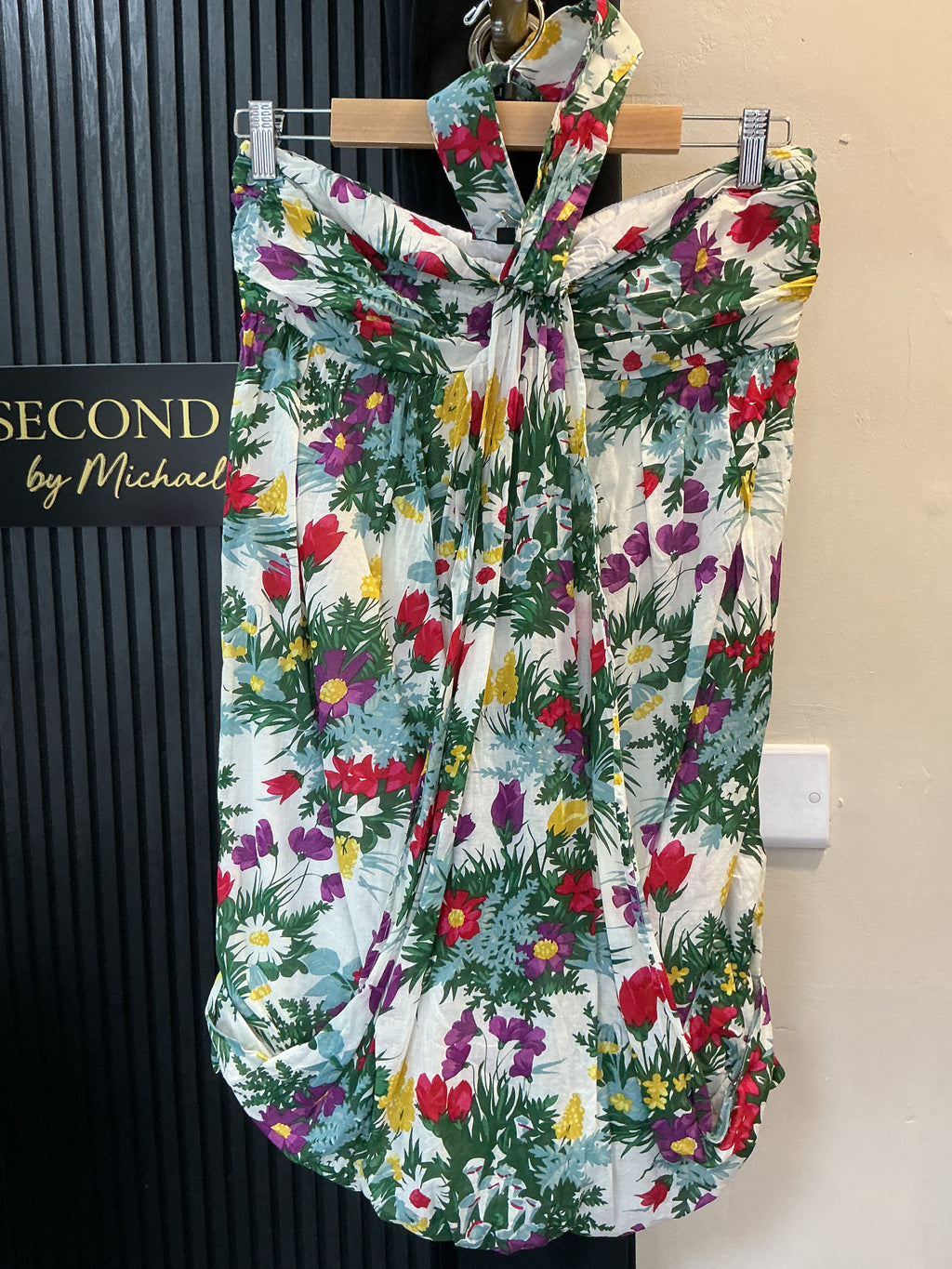 Warehouse Floral Halterneck Mini Dress – Size 12