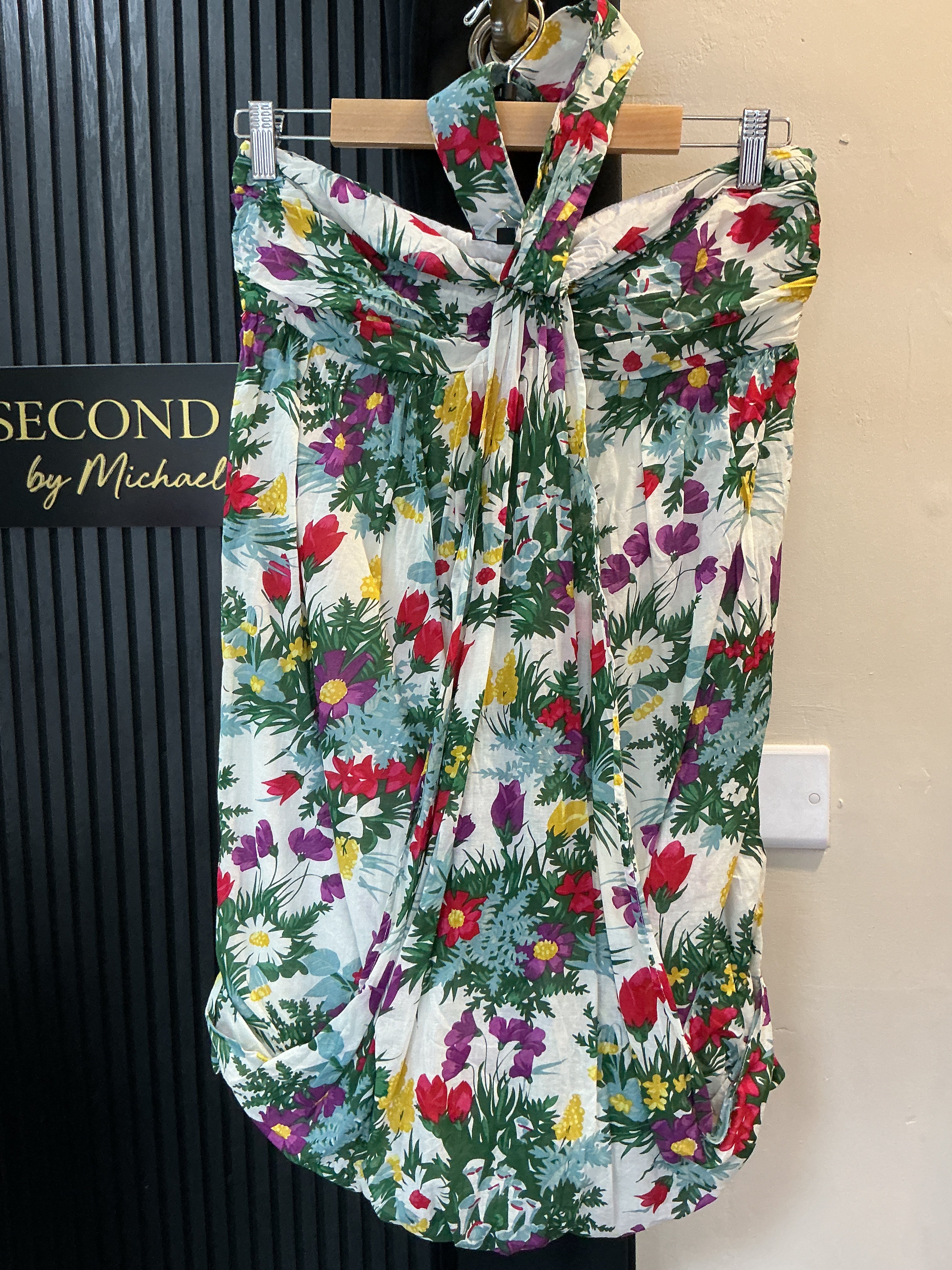 Warehouse Floral Halterneck Mini Dress – Size 12
