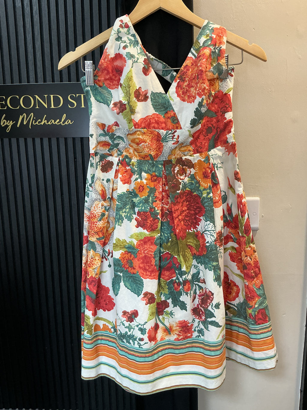 Zara Floral Halterneck Skater Dress – Size S