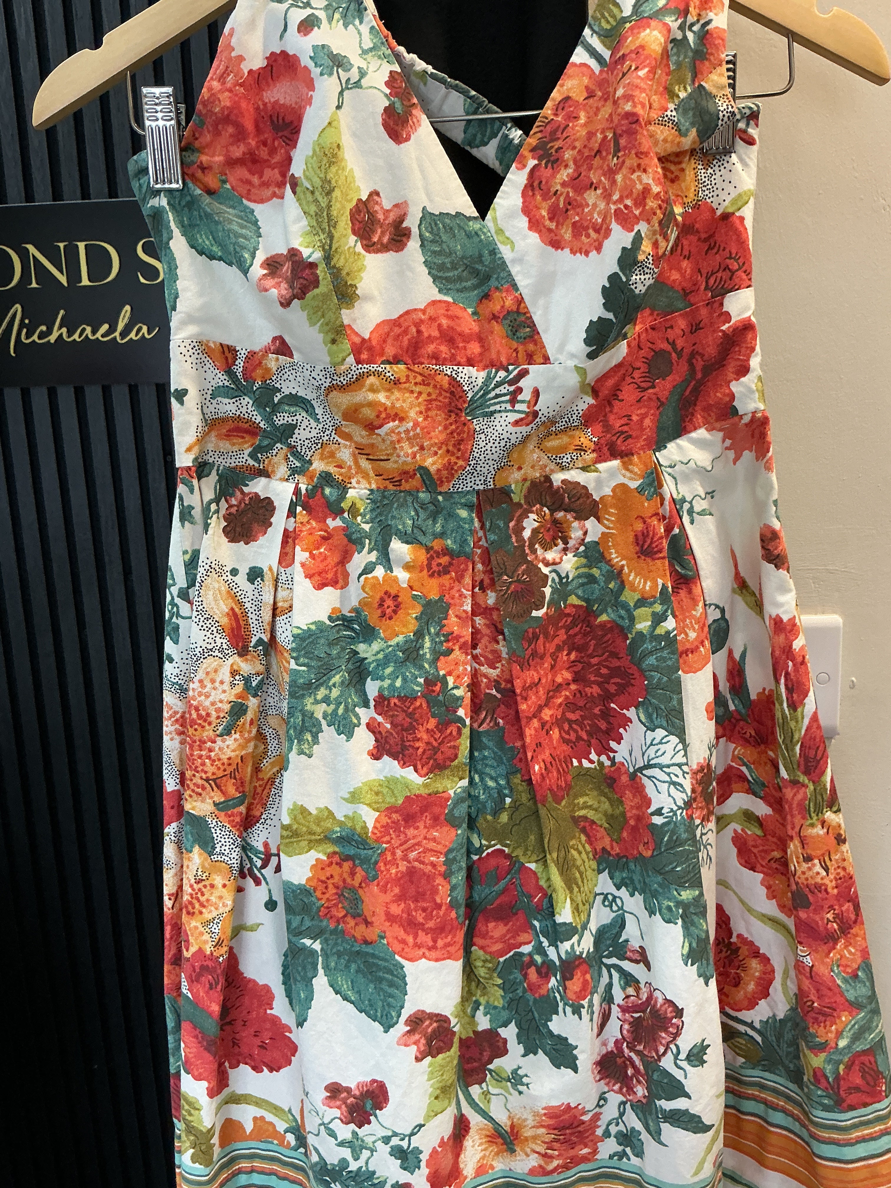 Zara Floral Halterneck Skater Dress – Size S