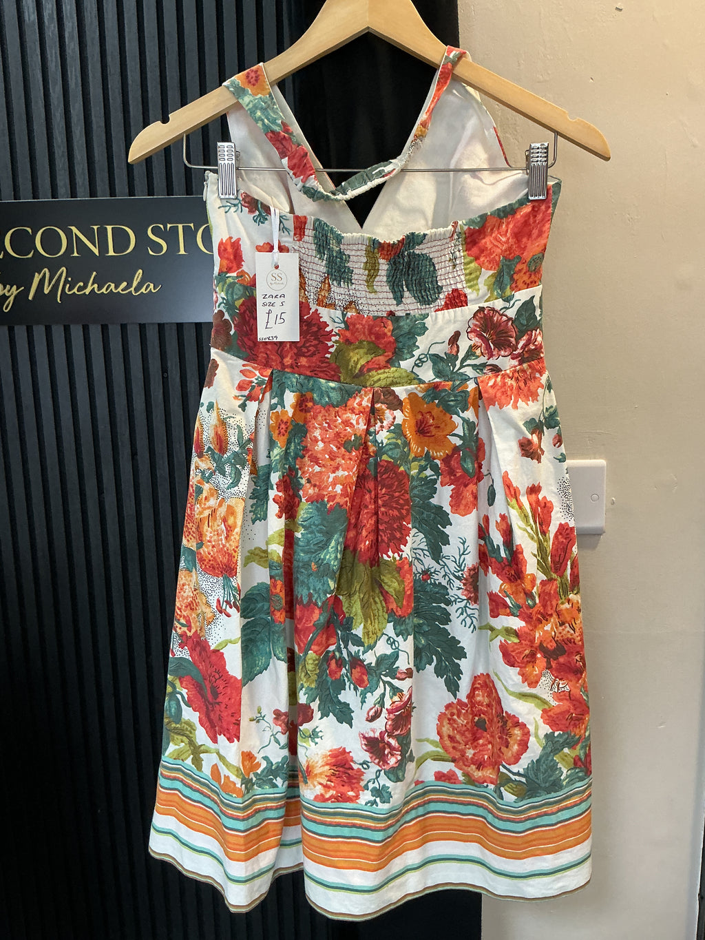 Zara Floral Halterneck Skater Dress – Size S