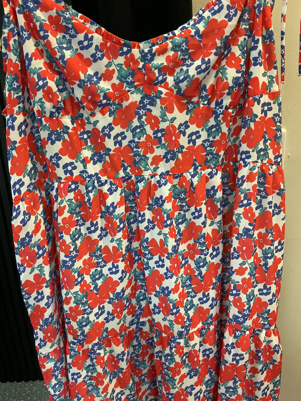 Boohoo Floral Tie-Shoulder Smock Mini Dress – Size 20