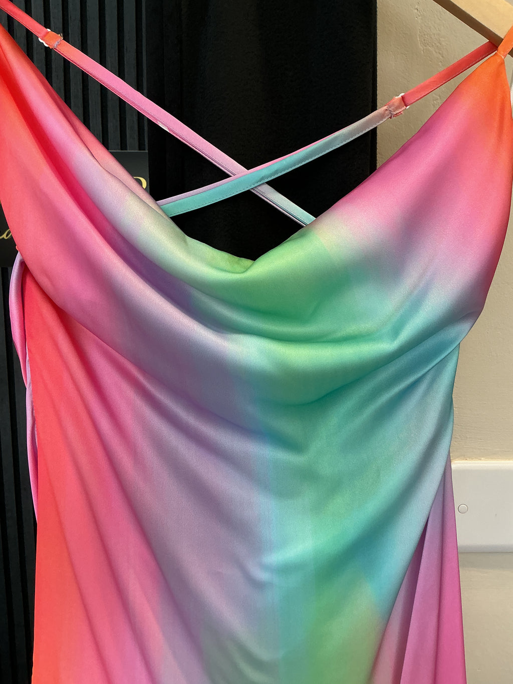 Wanderdoll Pastel Ombre Asymmetric Ruffle Midi Dress – Size 8 (NWT)