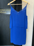 Sandro Cobalt Blue Lace Overlay Shift Dress – Size 2 (UK 10)