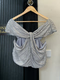 River Island Silver Metallic Twist Bardot Crop Top – Size 20 (NWT)