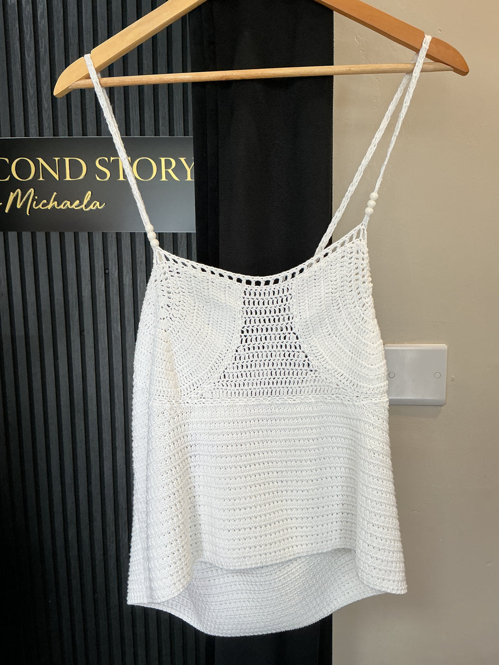 ASOS White Crochet Cami Top – Size 18