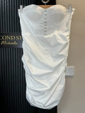 Club L London White Corset Ruched Mini Dress – Size 12