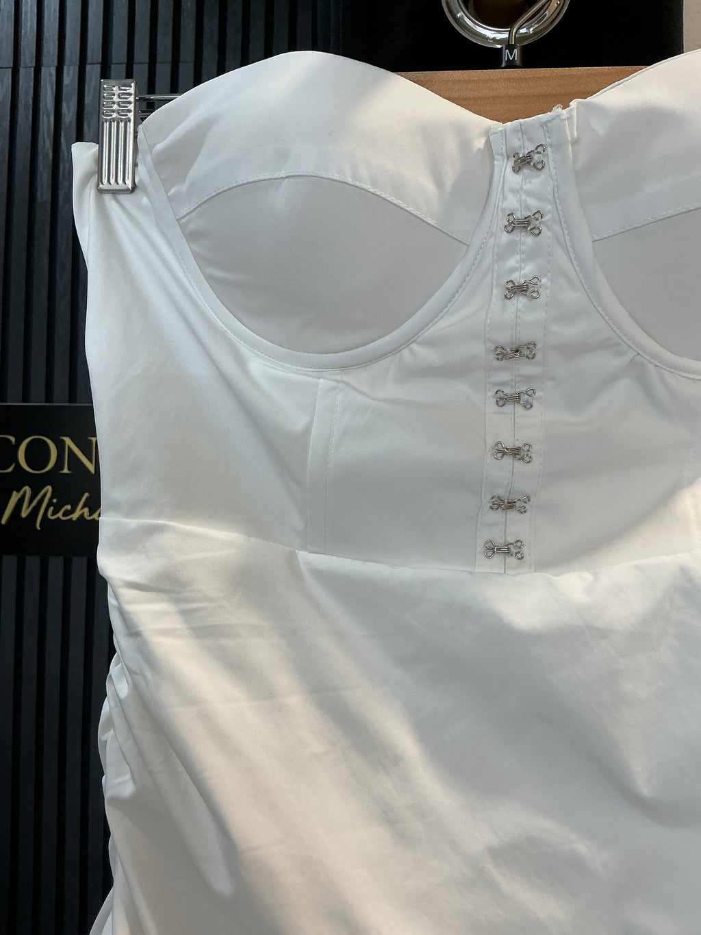 Club L London White Corset Ruched Mini Dress – Size 12