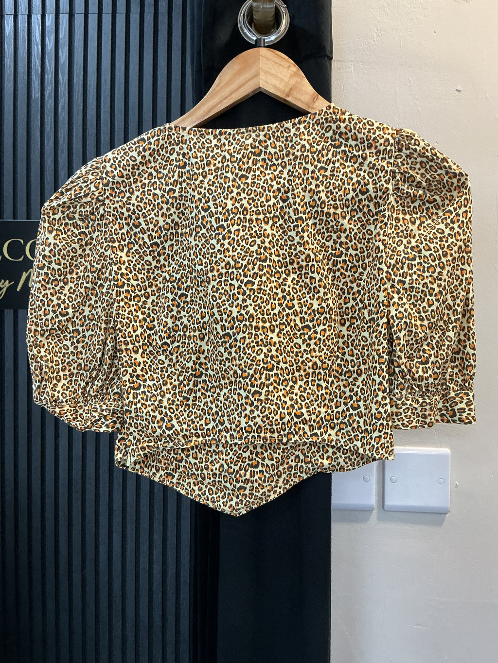 Topshop Leopard Print Corset Puff Sleeve Top – Size 10