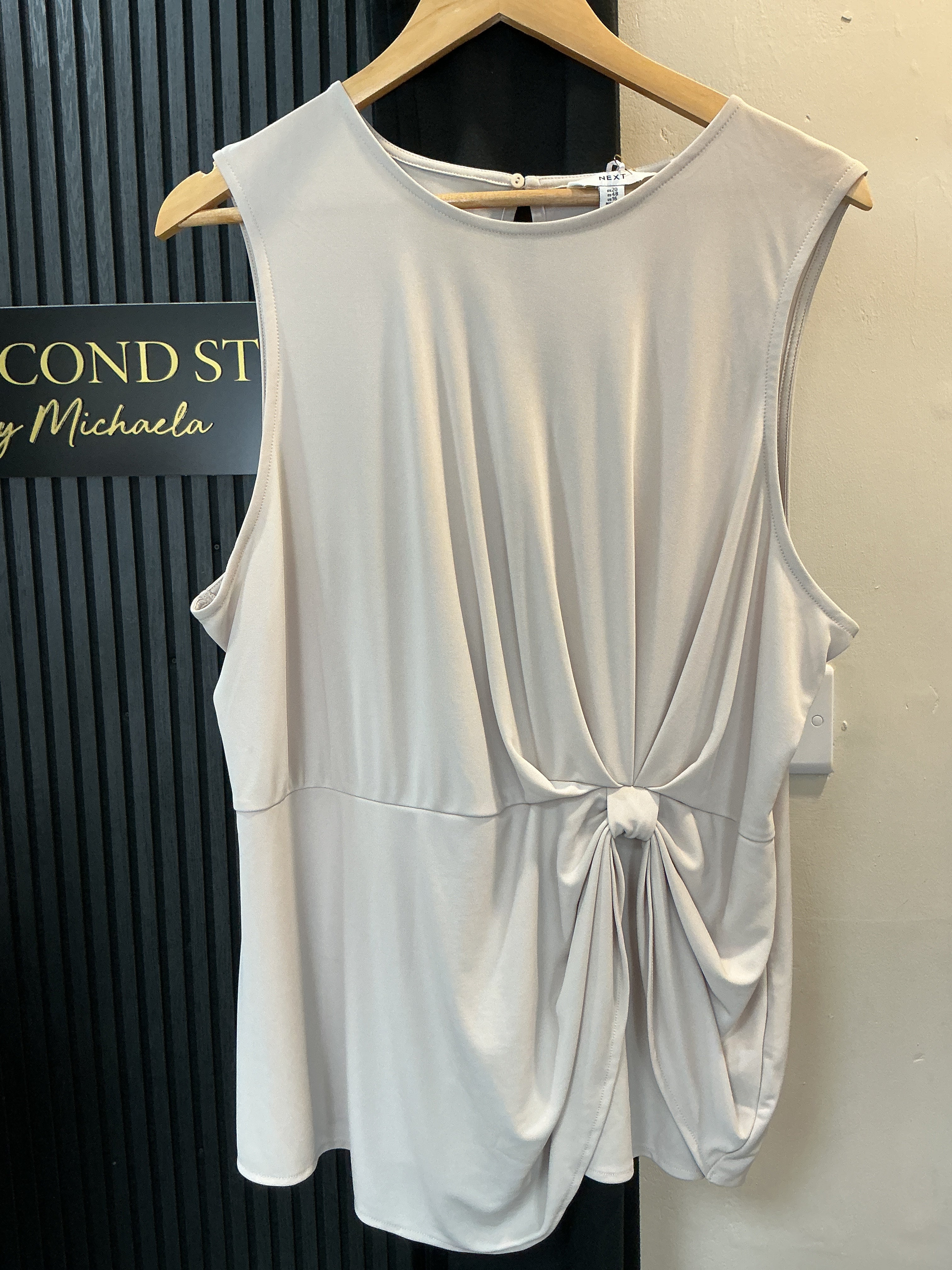 Next Cream Twist Front Sleeveless Top – Size 20