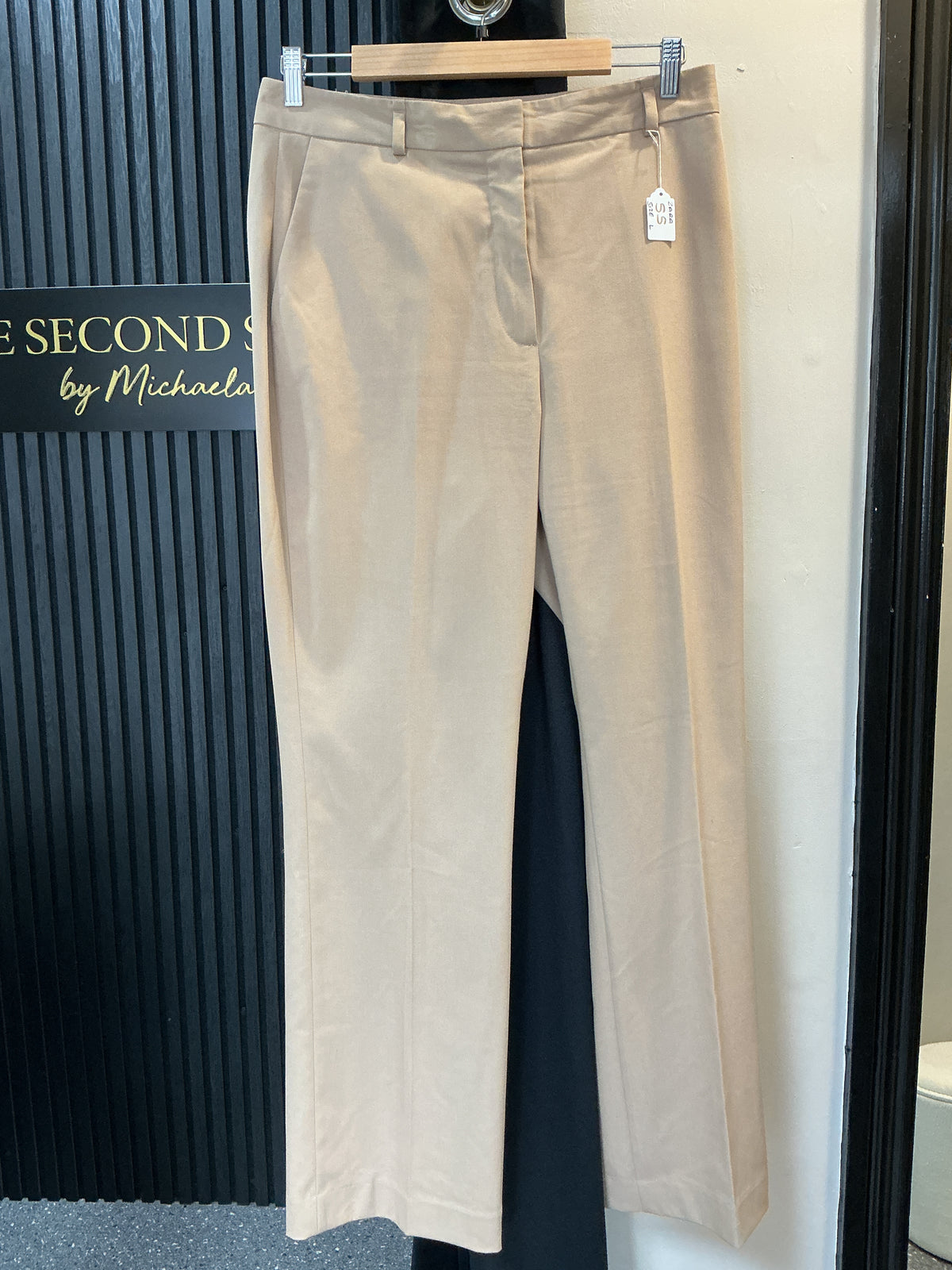 Zara Beige Tailored Straight Leg Trousers – Size L