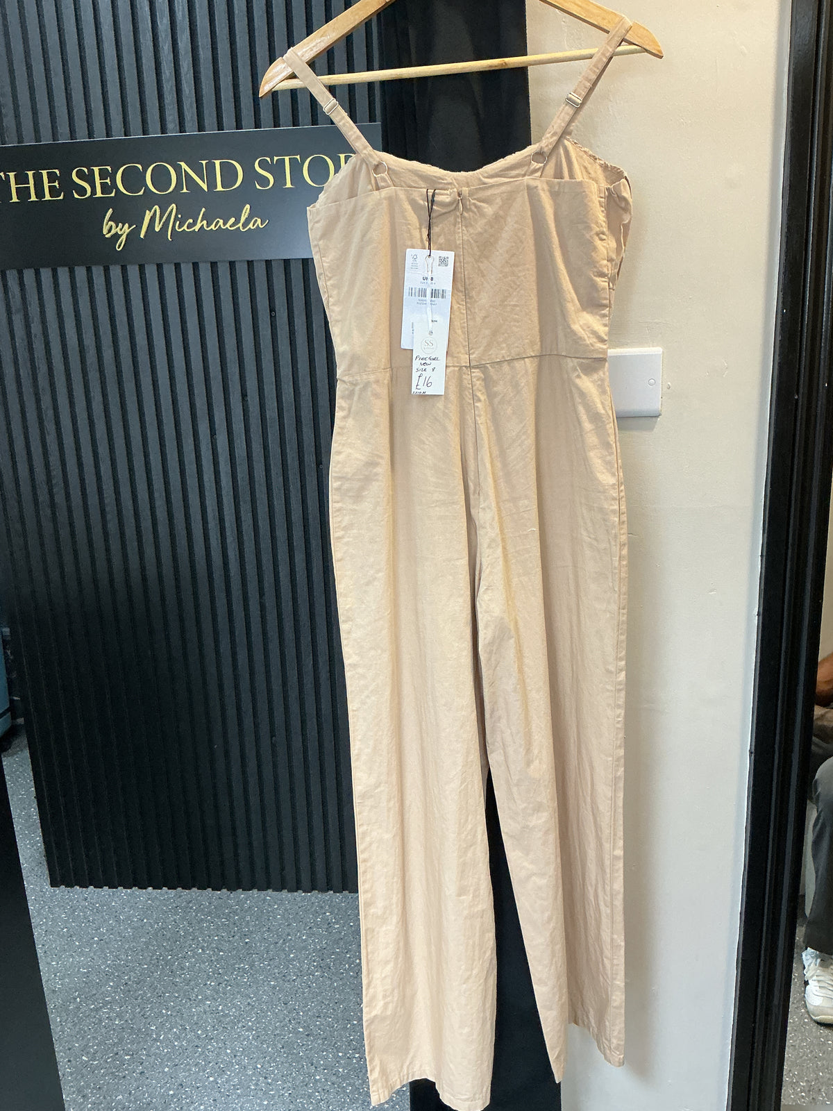 PixieGirl Beige Ruched Bust Jumpsuit – Size 8 New