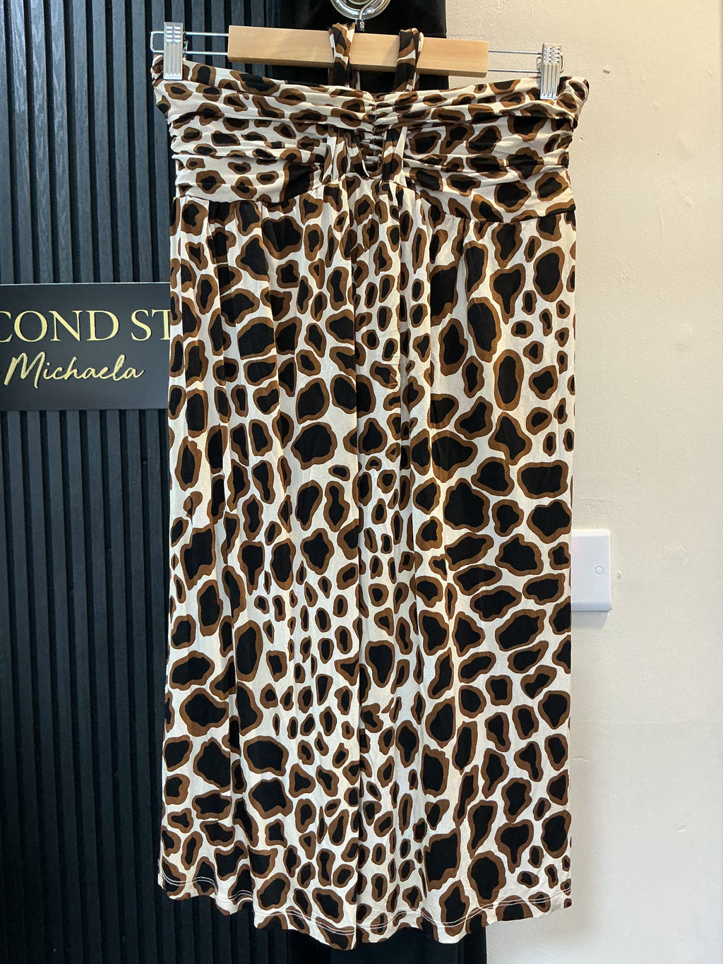 Topshop Leopard Print Halterneck Midi Dress – Size 10