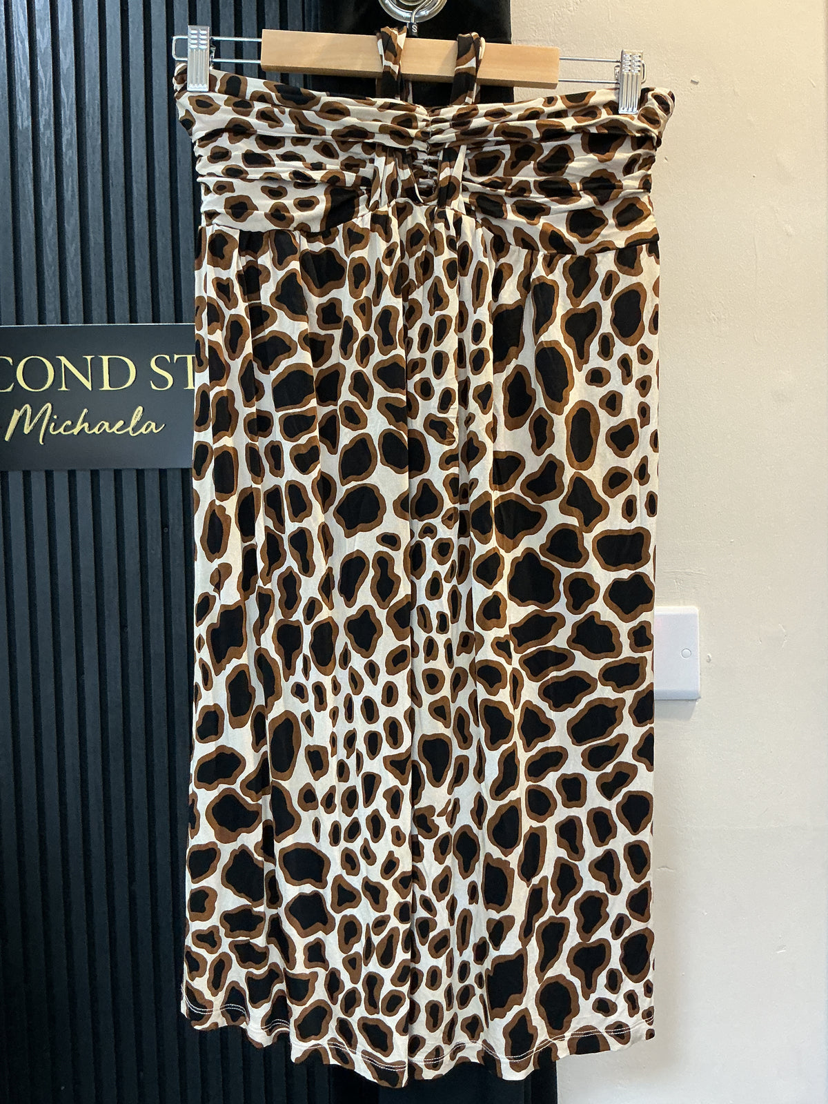 Topshop Leopard Print Halterneck Midi Dress – Size 10