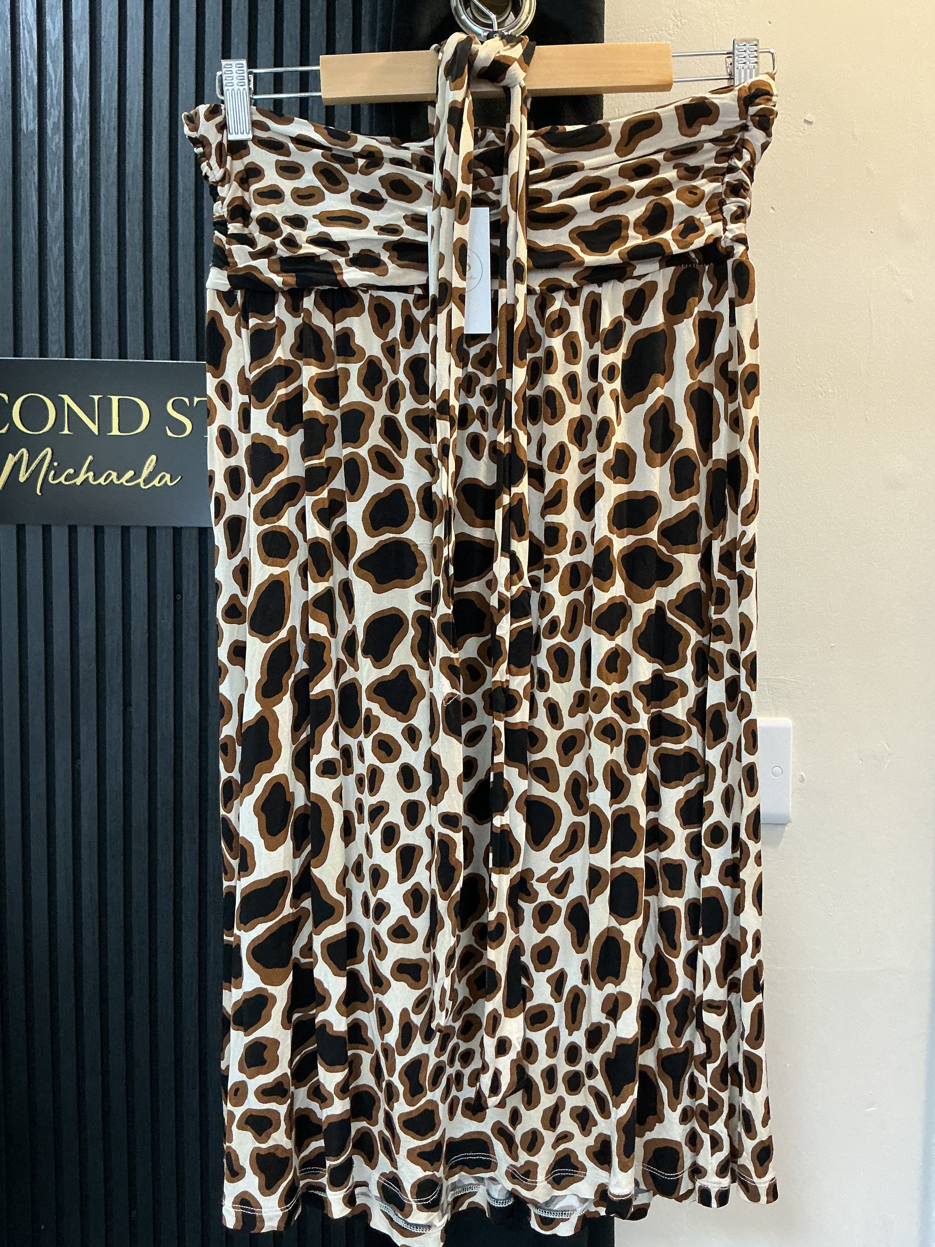 Topshop Leopard Print Halterneck Midi Dress – Size 10