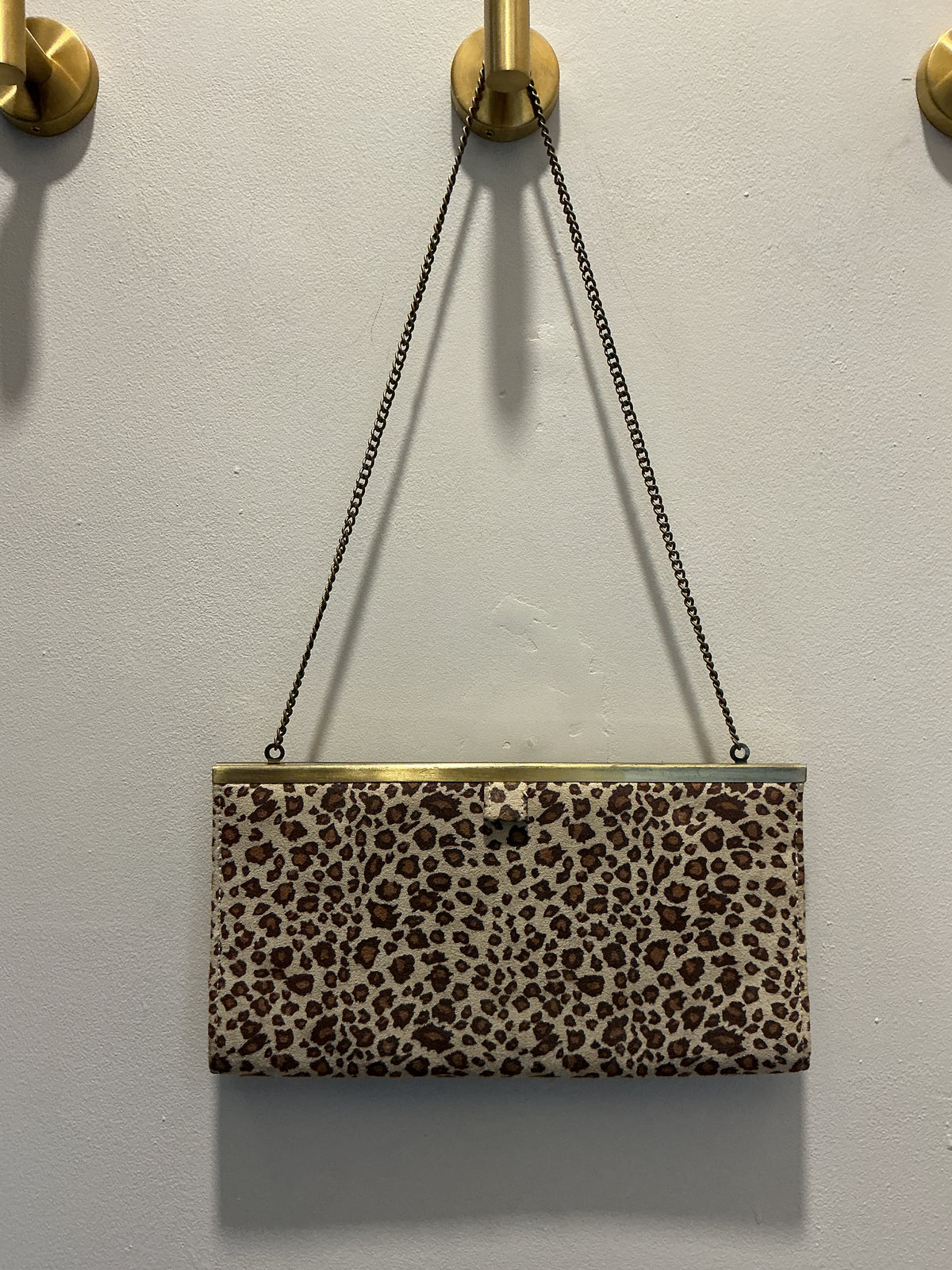 Vintage Barratts Leopard Print Chain Shoulder Bag