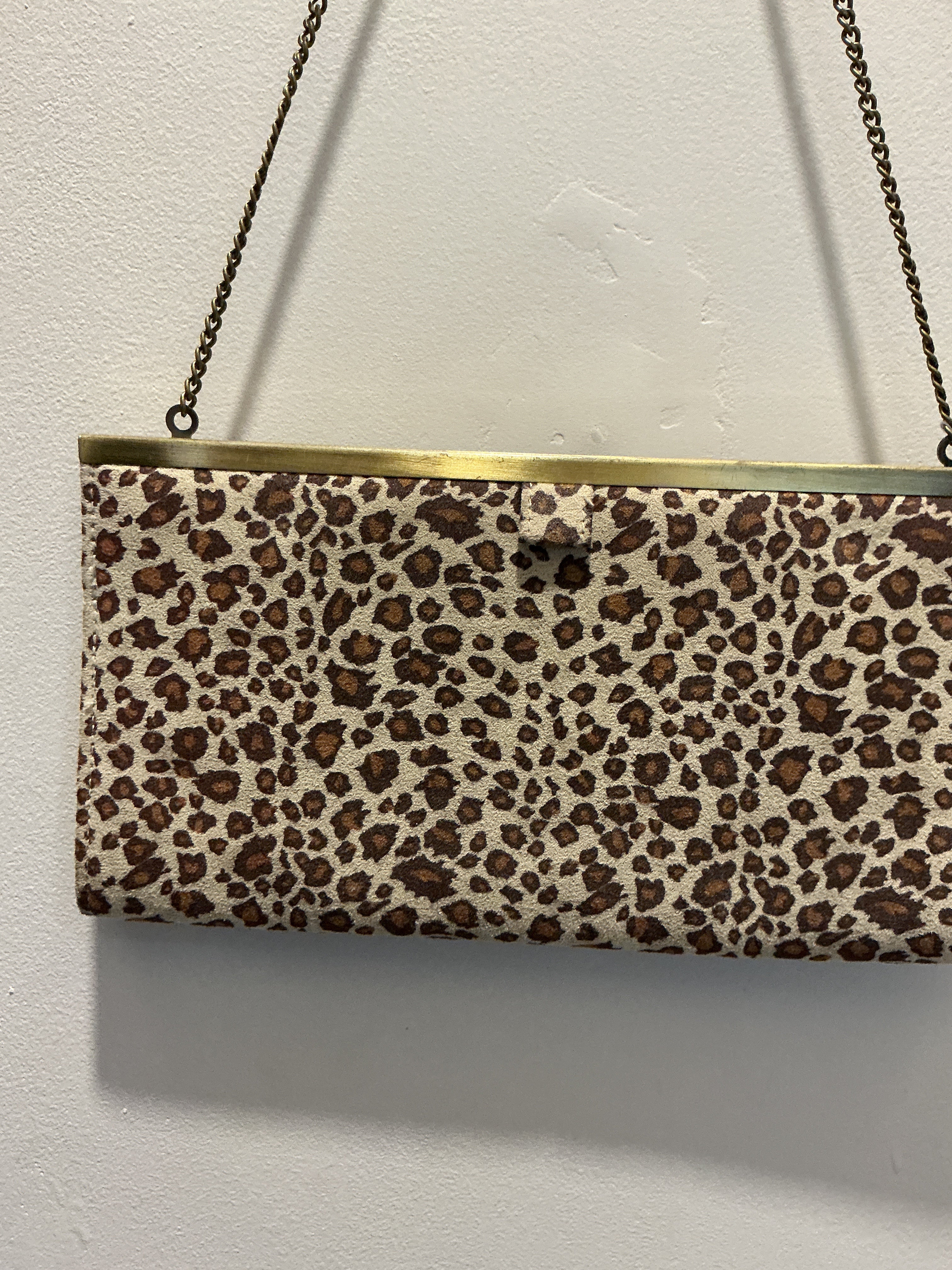 Vintage Barratts Leopard Print Chain Shoulder Bag