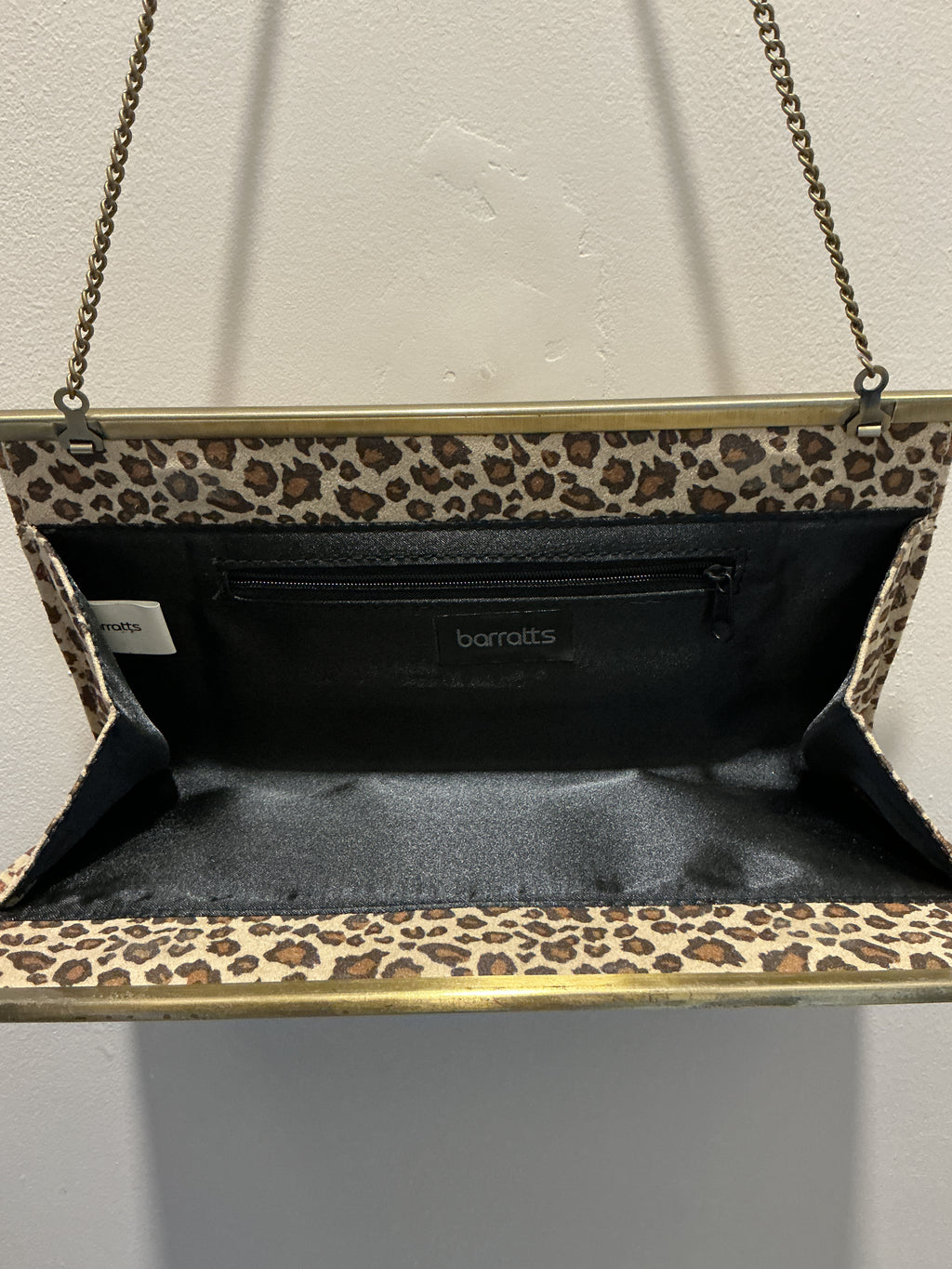 Vintage Barratts Leopard Print Chain Shoulder Bag