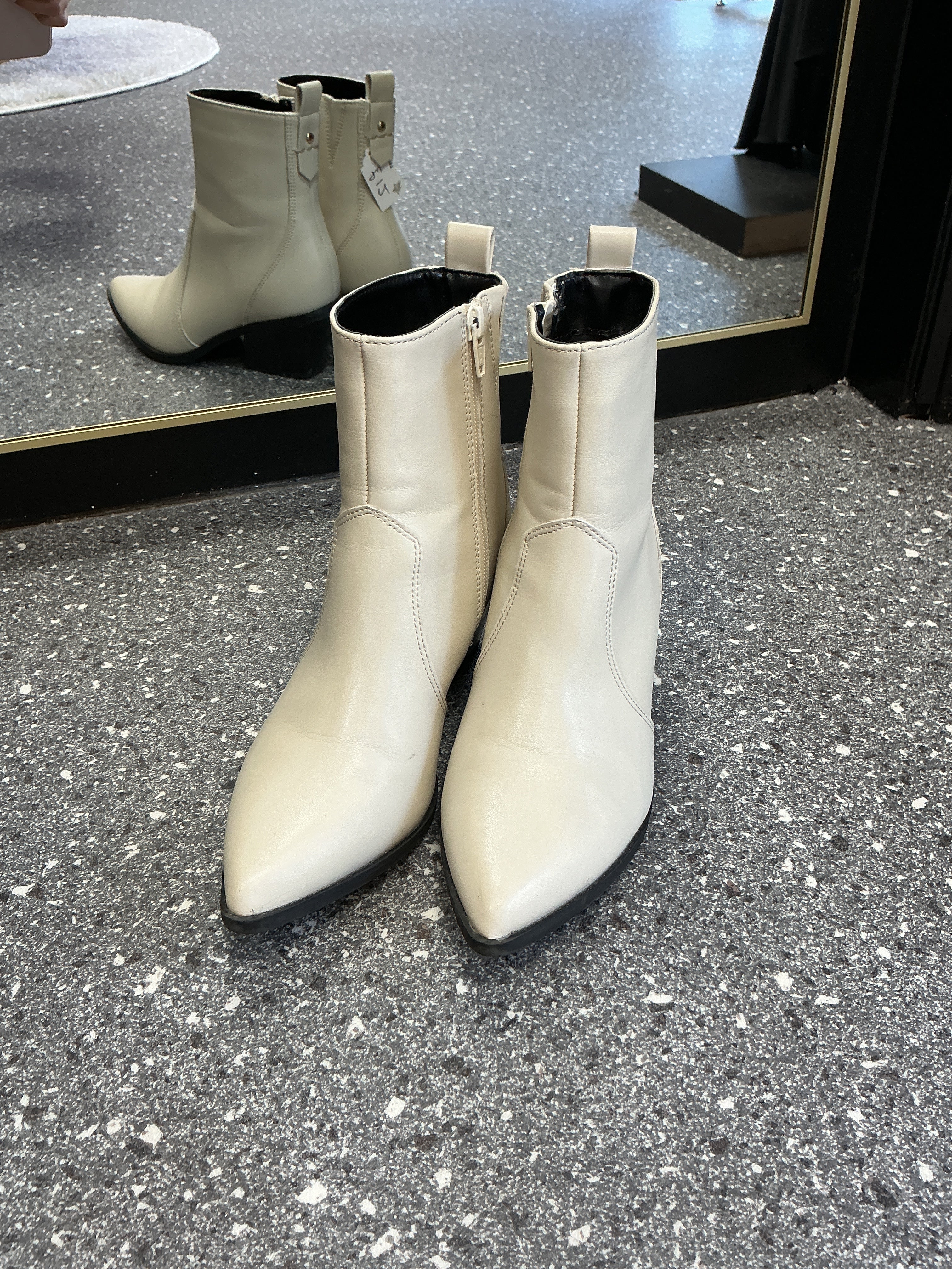 Next Cream Western Ankle Boots - Size 4