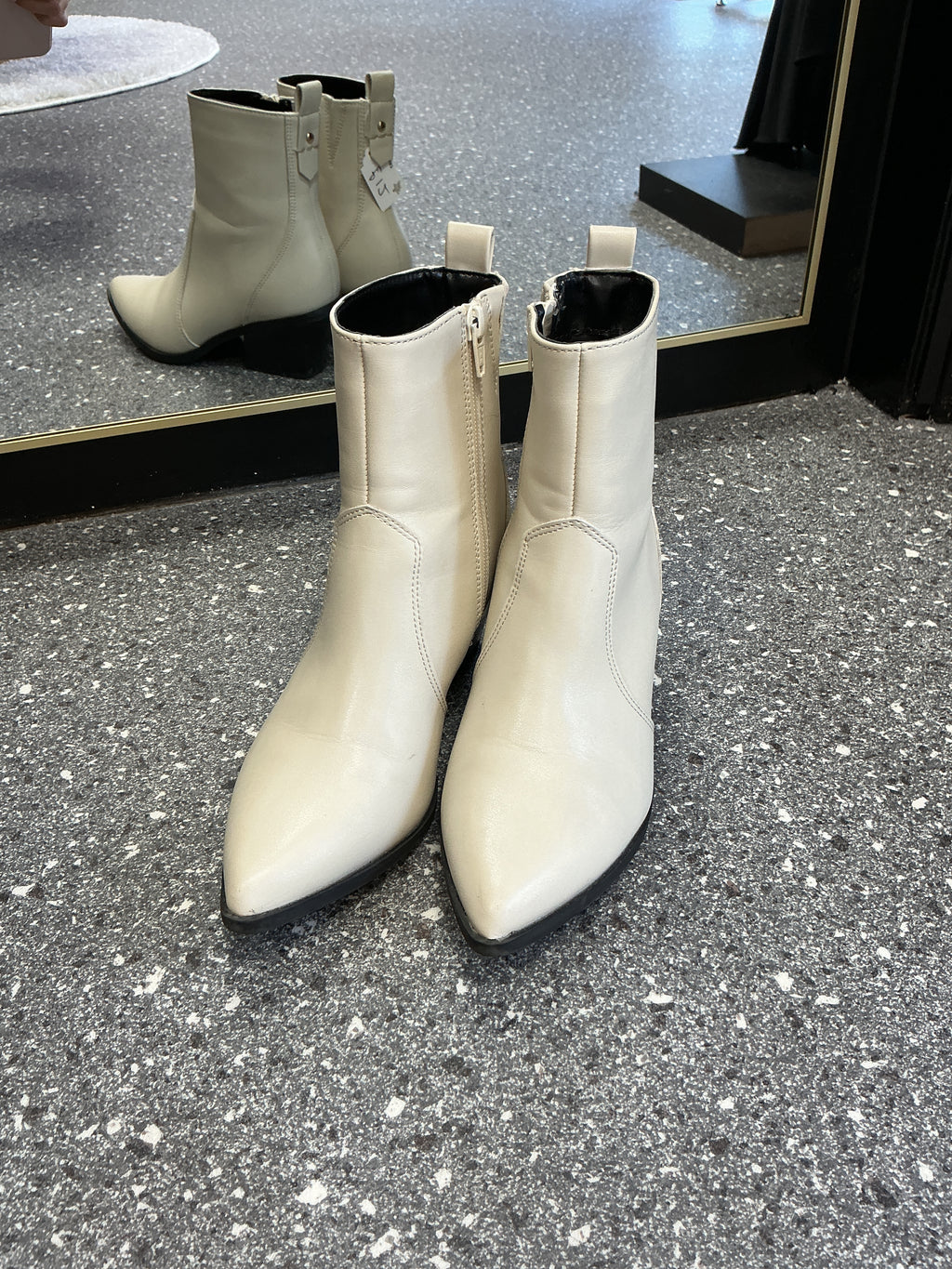 Next Cream Western Ankle Boots - Size 4