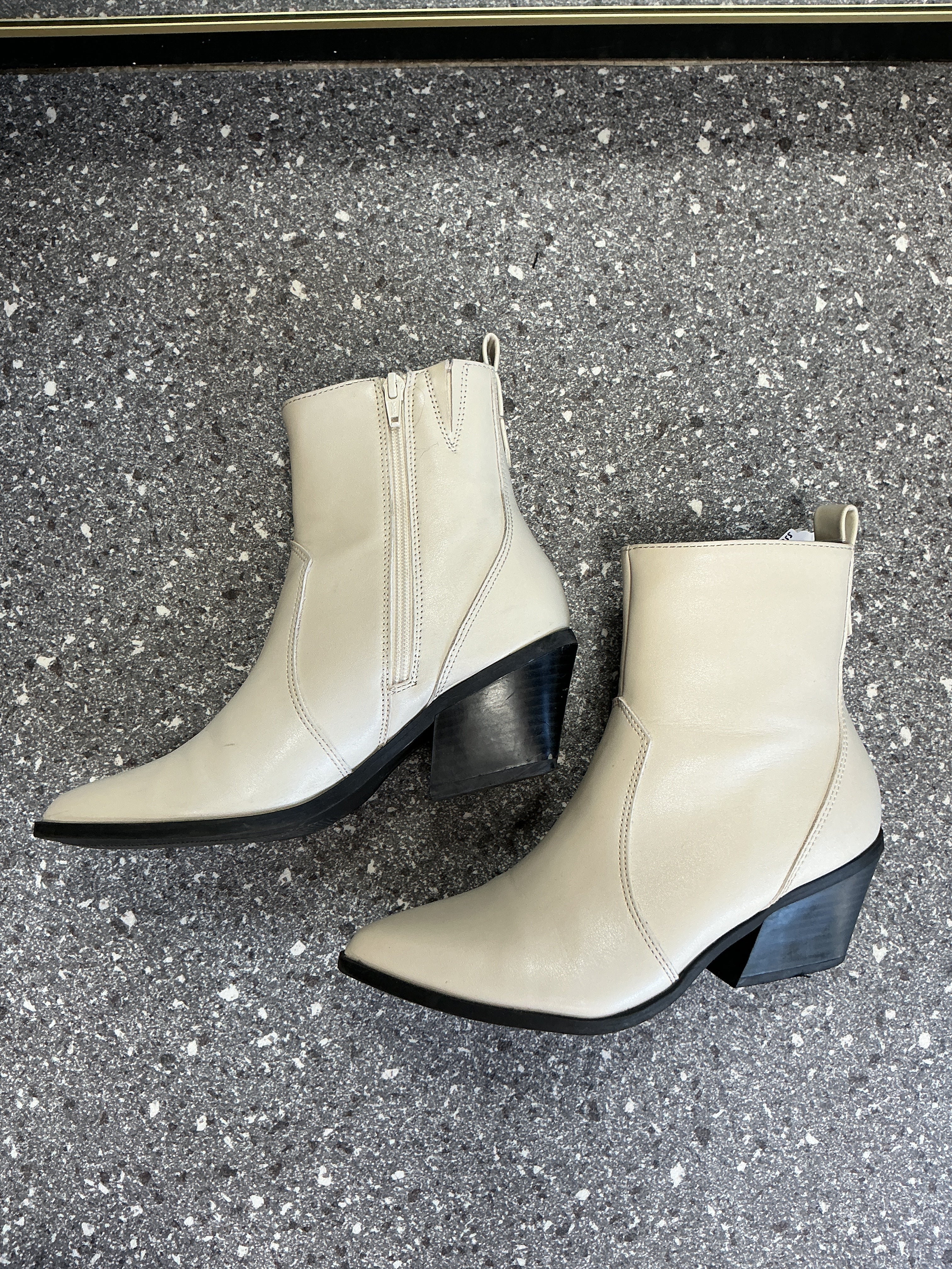 Next Cream Western Ankle Boots - Size 4