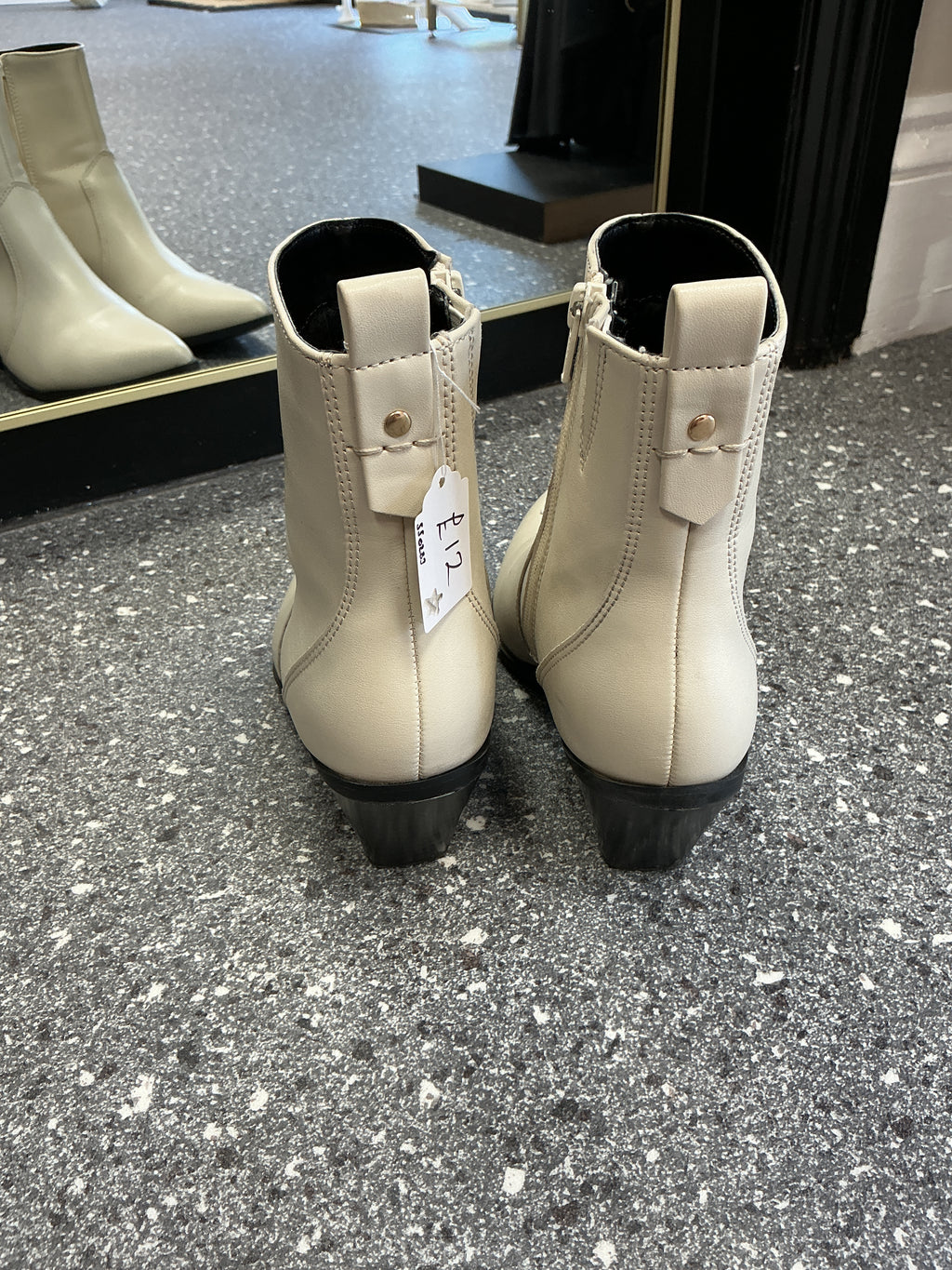 Next Cream Western Ankle Boots - Size 4