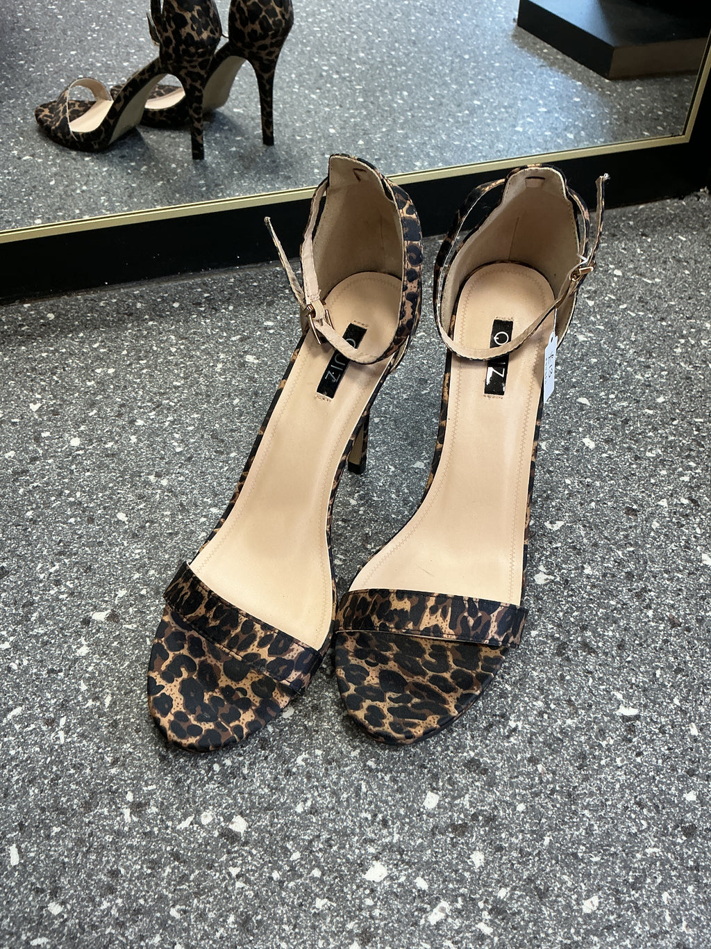 Quiz Leopard Print Strappy Stiletto Heels – Size 8