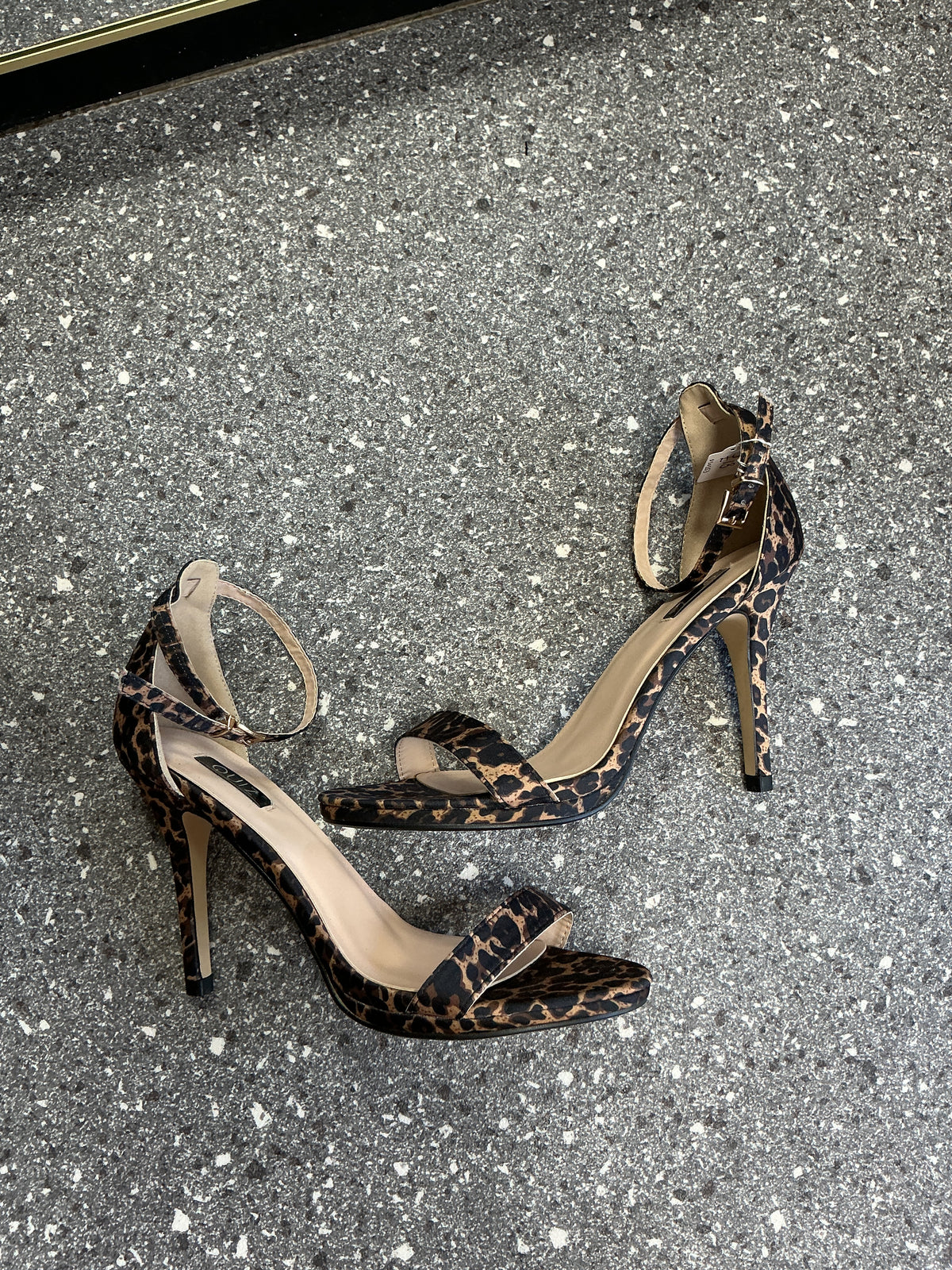 Quiz Leopard Print Strappy Stiletto Heels – Size 8