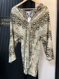 Blue Vanilla Snake Print Batwing Mini Dress - Size 10