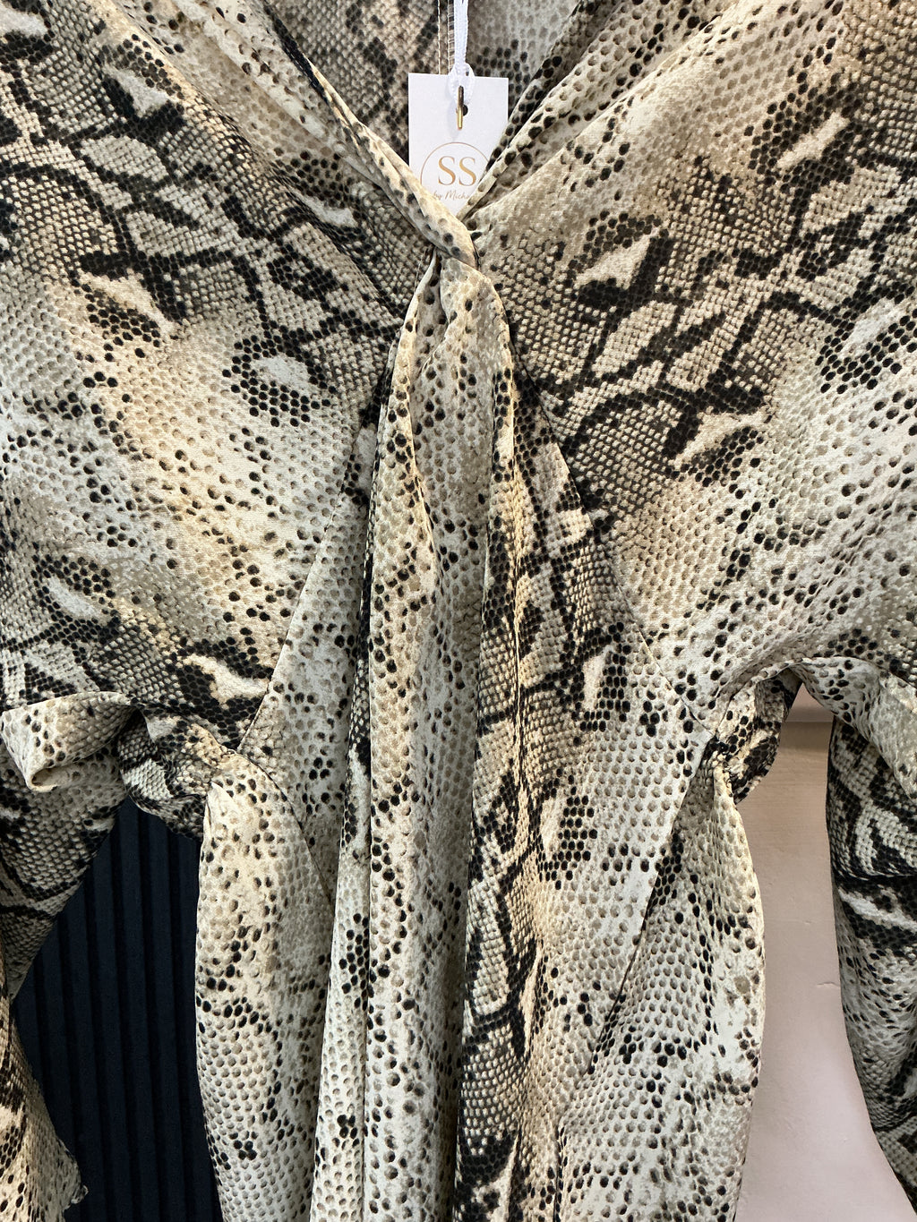 Blue Vanilla Snake Print Batwing Mini Dress - Size 10