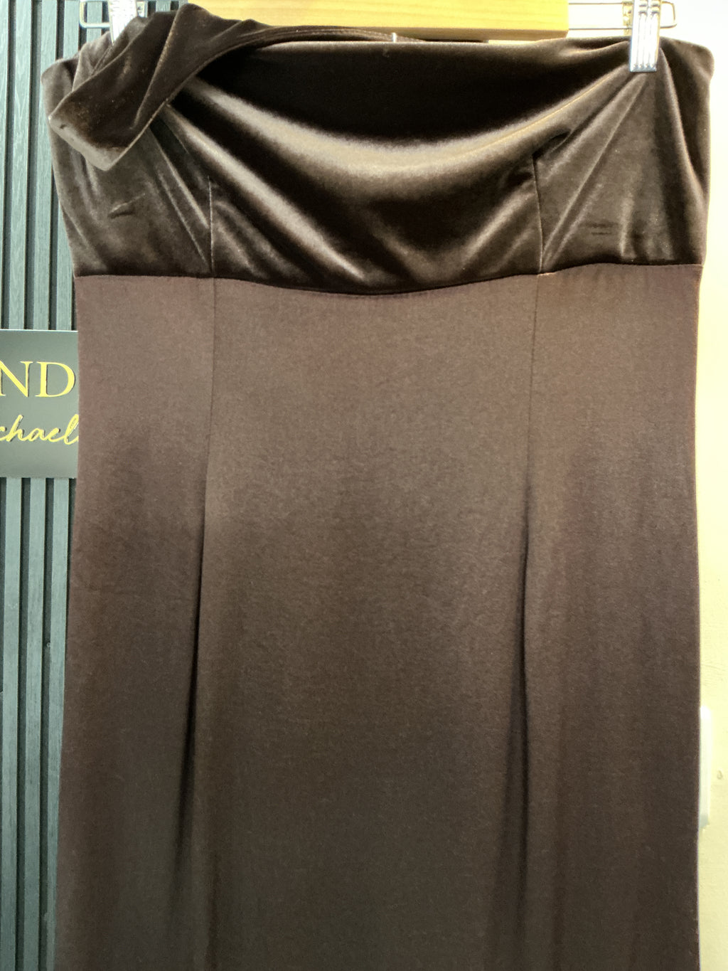Opera Richards Chocolate Brown Asymmetric Maxi Dress – Size 14