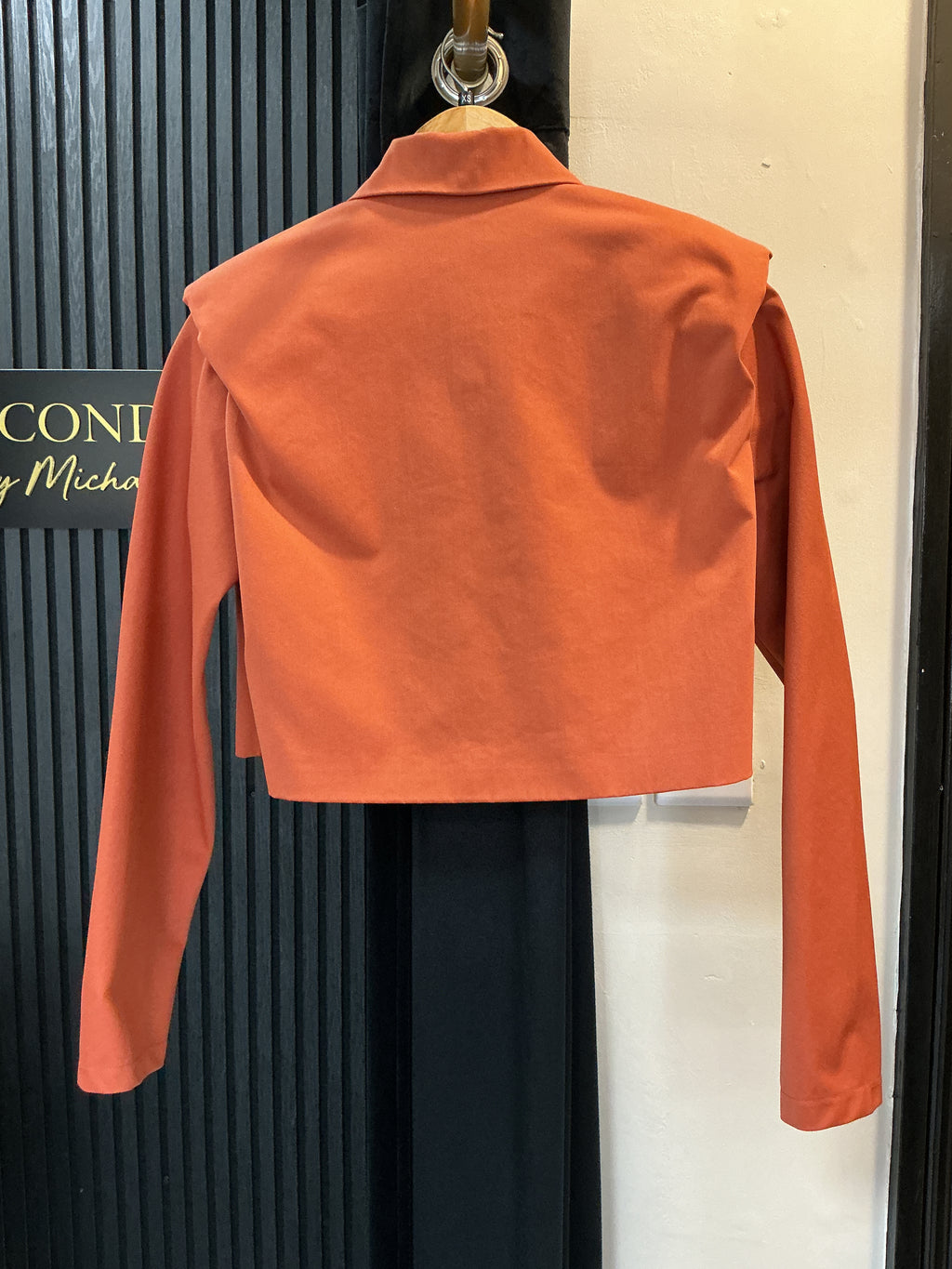 PLT Rust Cropped Padded Shoulder Blazer – Size 8