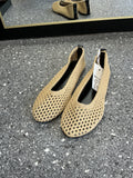 Bershka Beige Crochet Ballet Flats – Size 4 New