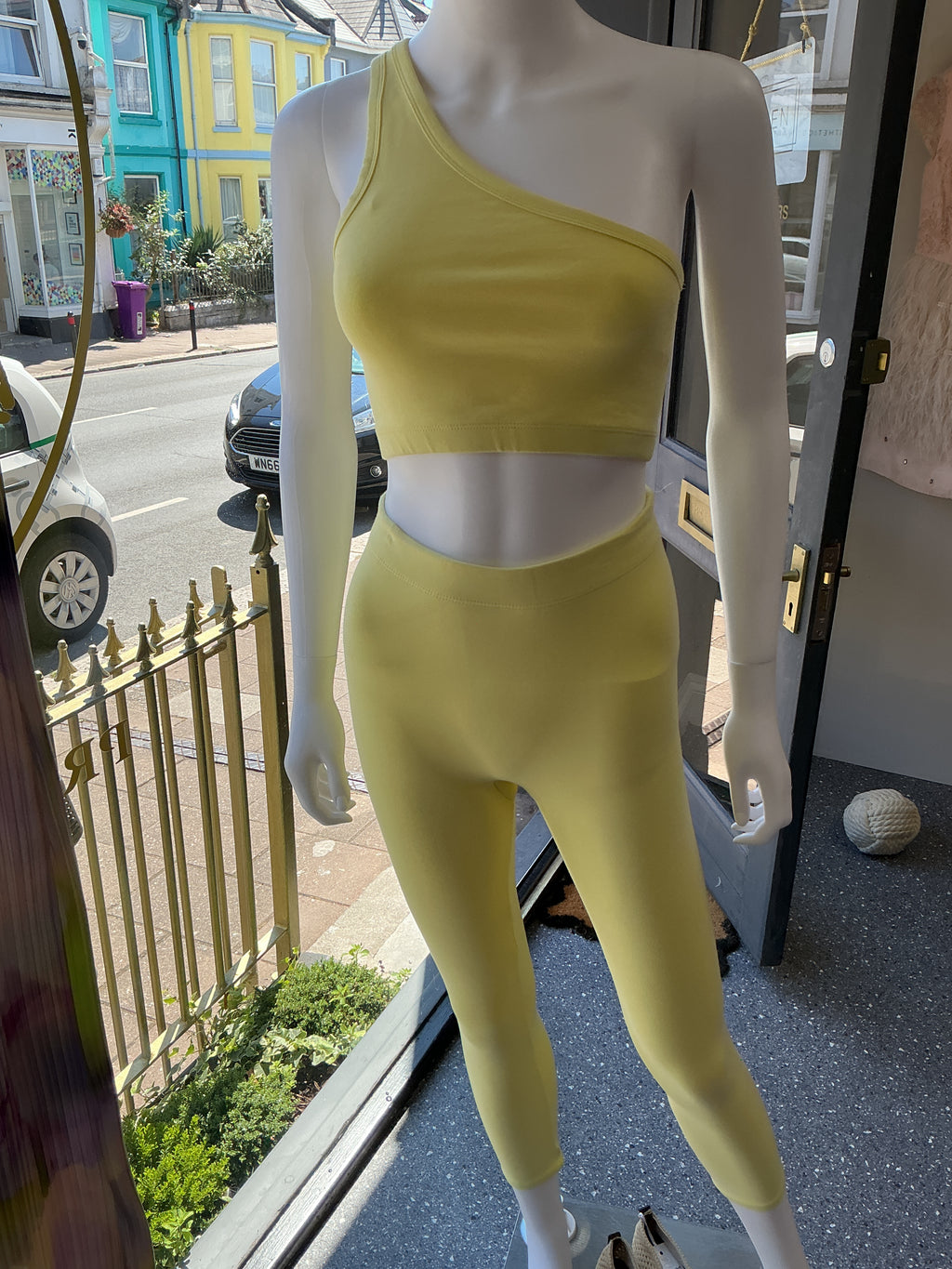Zara Yellow One Shoulder Top & Leggings Co-ord – XS/S