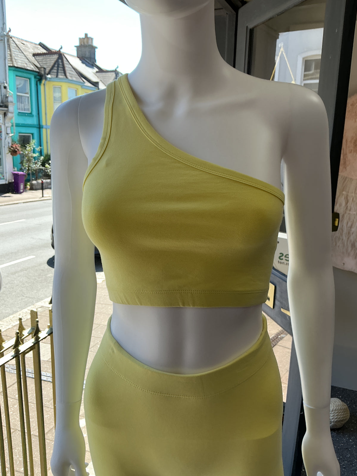 Zara Yellow One Shoulder Top & Leggings Co-ord – XS/S