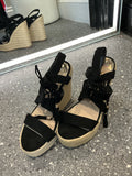 River Island Black Espadrille Wedge Sandals – Size 6