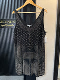Mango Black Heavily Beaded Mini Dress – XL