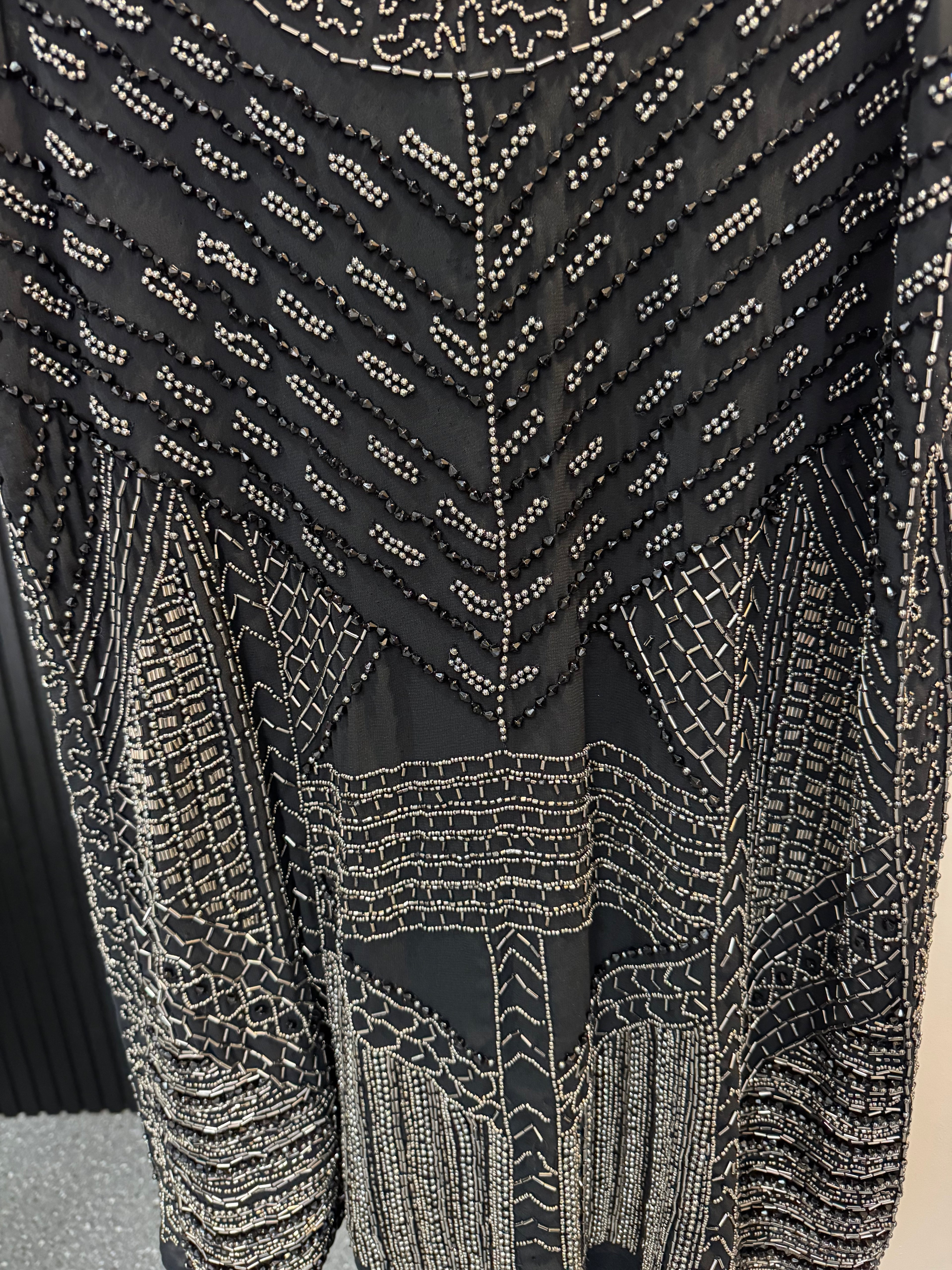 Mango Black Heavily Beaded Mini Dress – XL