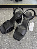 New Look Black Satin Platform Heels – Size 6 New