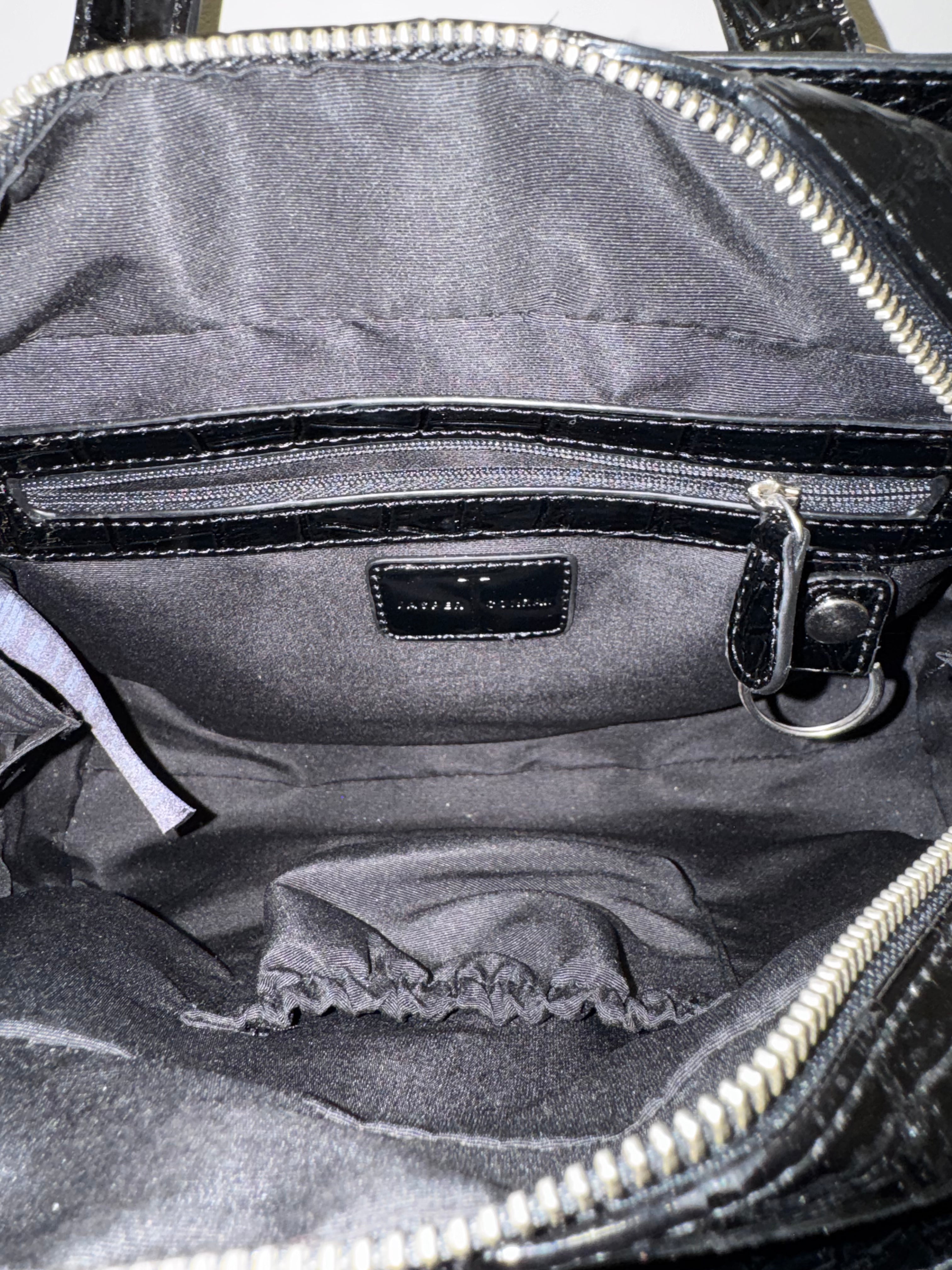Jasper Conran Black Croc-Effect Handbag – New