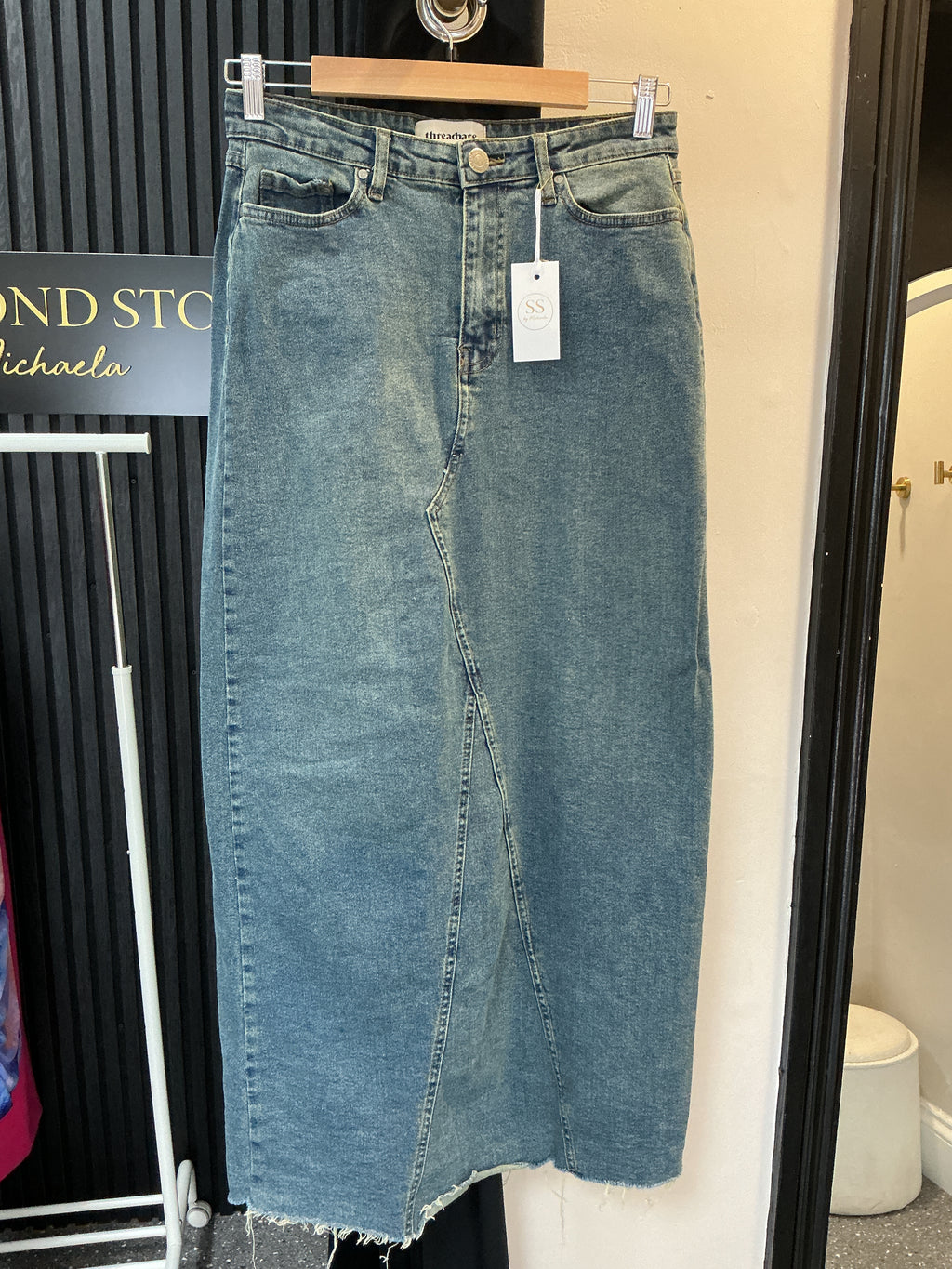 Threadbare Blue Denim Maxi Skirt – Size 10