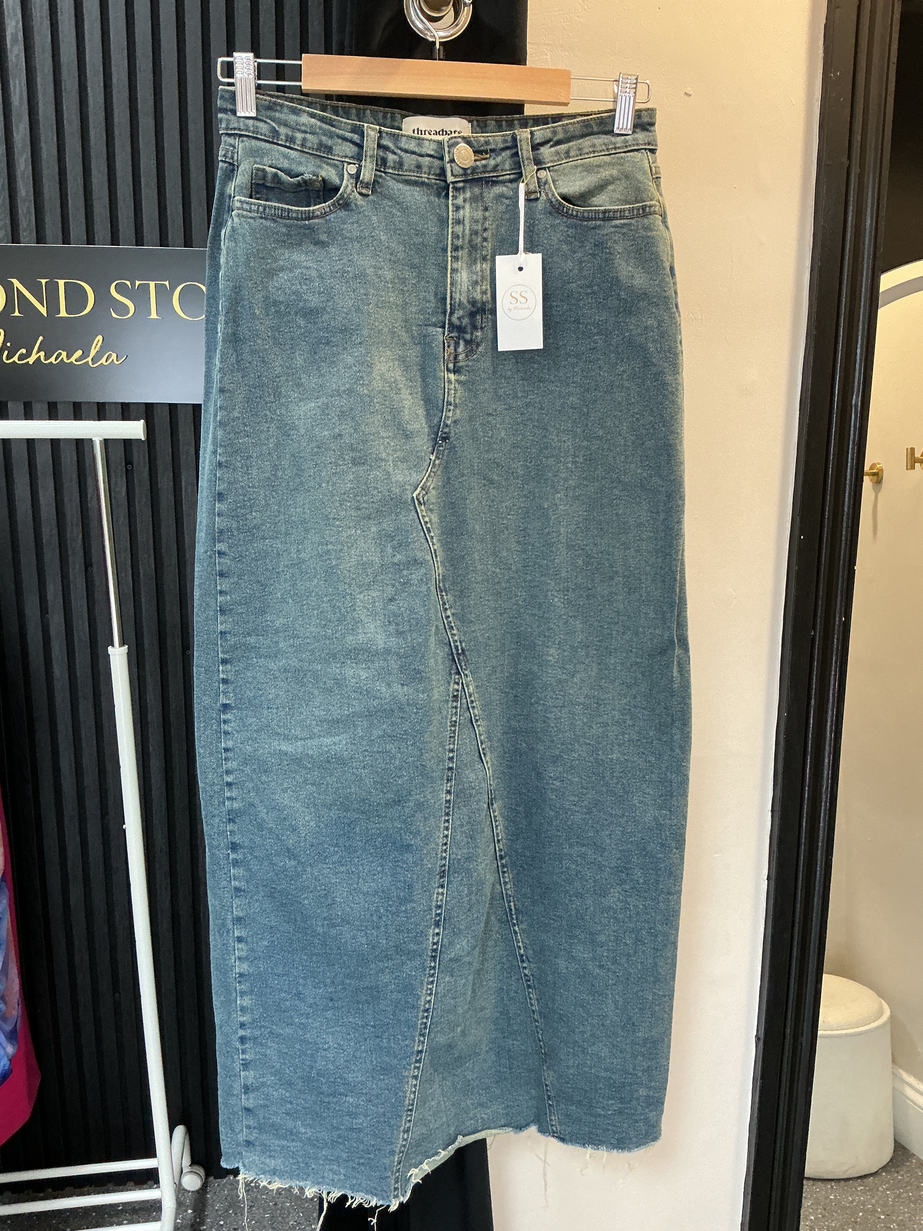 Threadbare Blue Denim Maxi Skirt – Size 10