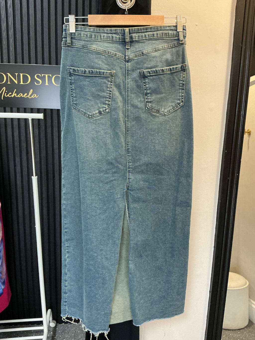 Threadbare Blue Denim Maxi Skirt – Size 10