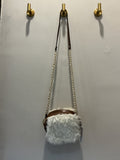 River Island Cream Faux Fur Chain Crossbody Bag